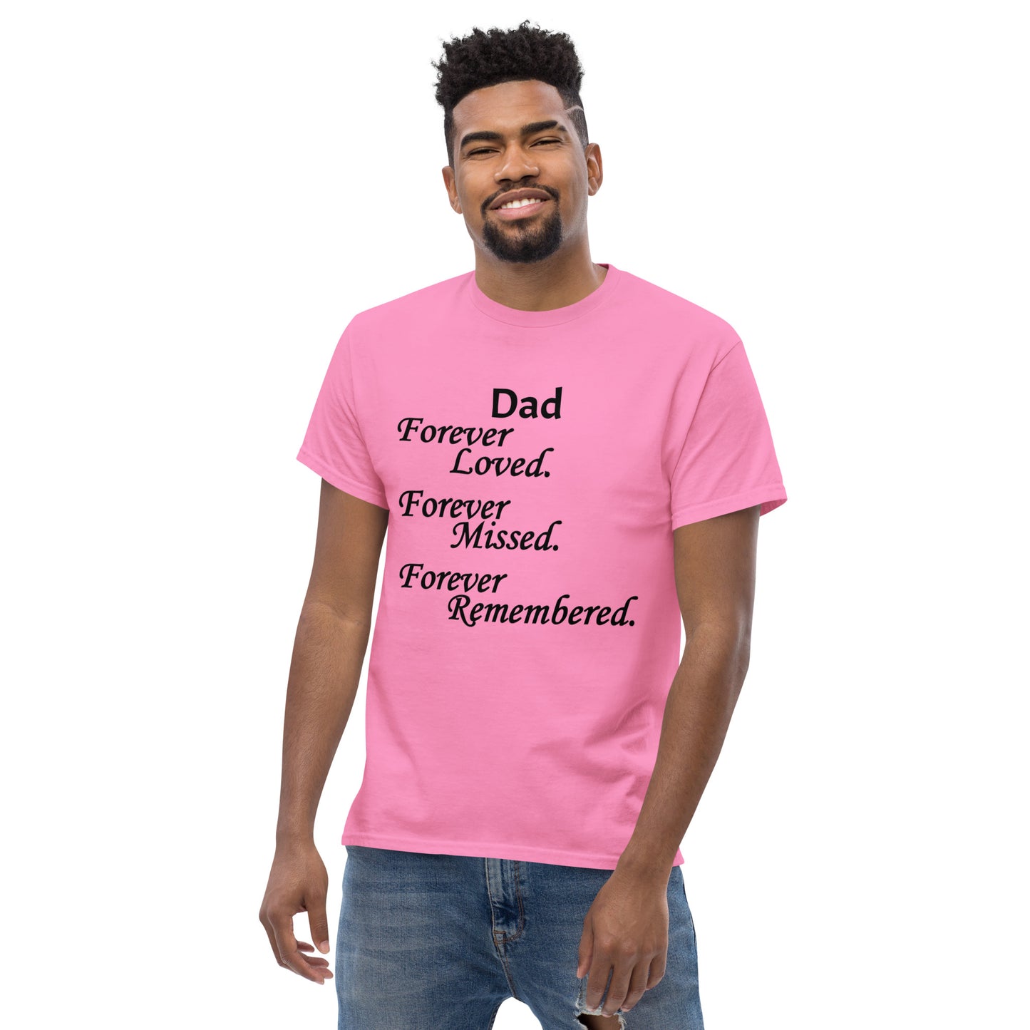 Classic Cotton Men's T-Shirt Block Design Black Lettering