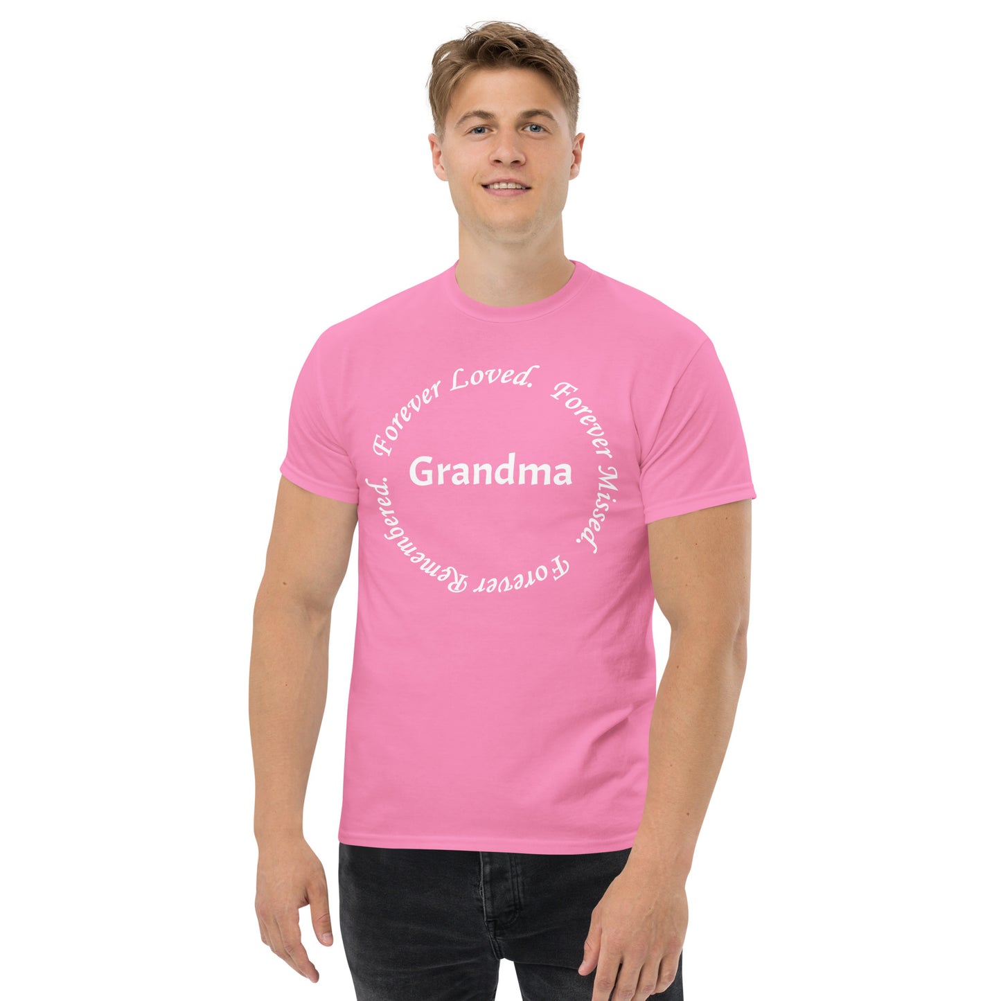 Gildan Classic Cotton Men's T-Shirt Circle Design White Lettering