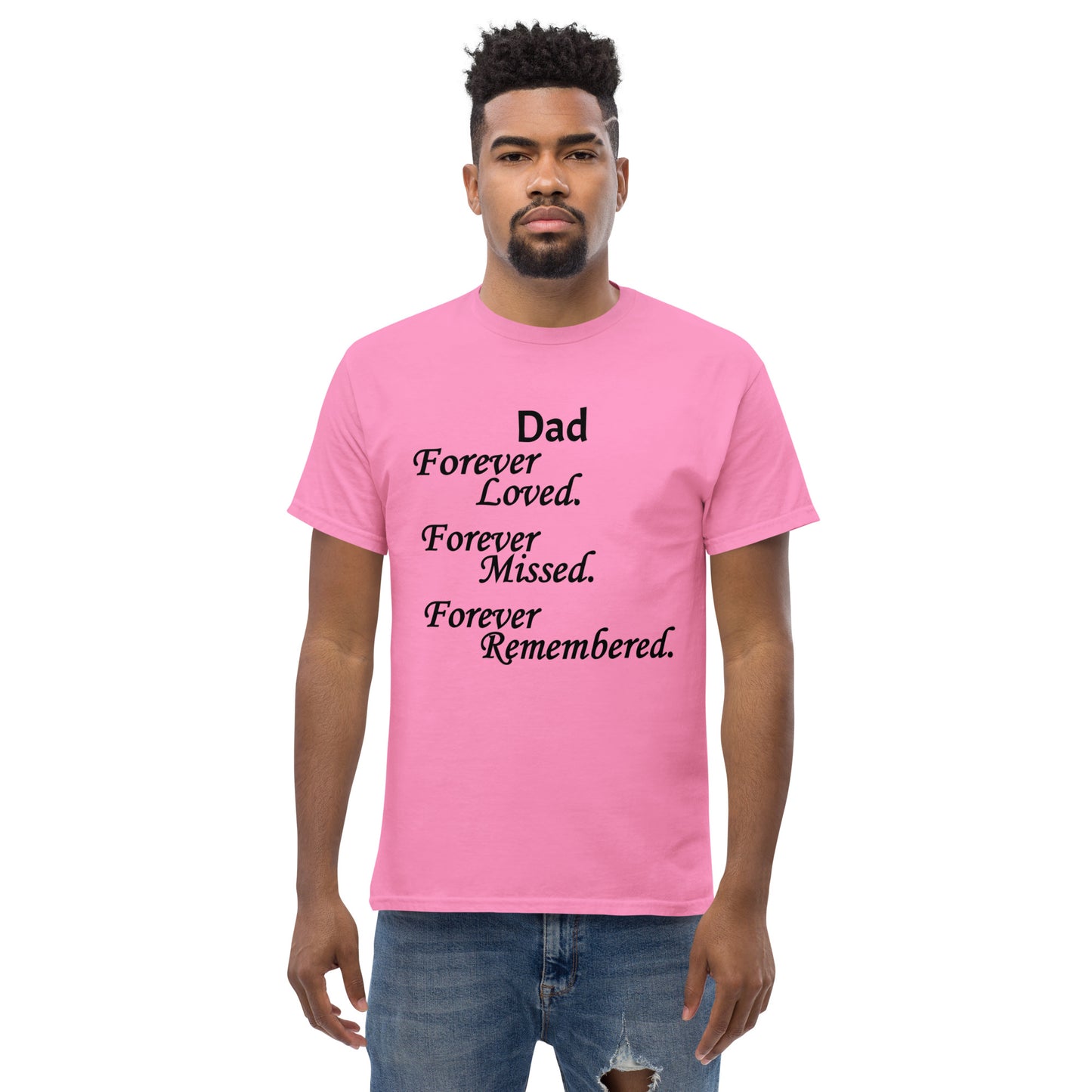 Classic Cotton Men's T-Shirt Block Design Black Lettering