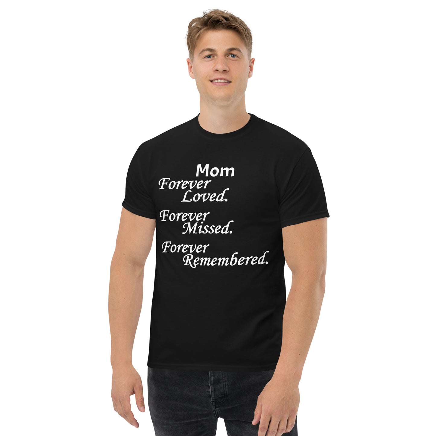 Classic Cotton Men's T-Shirt Block Design White Lettering