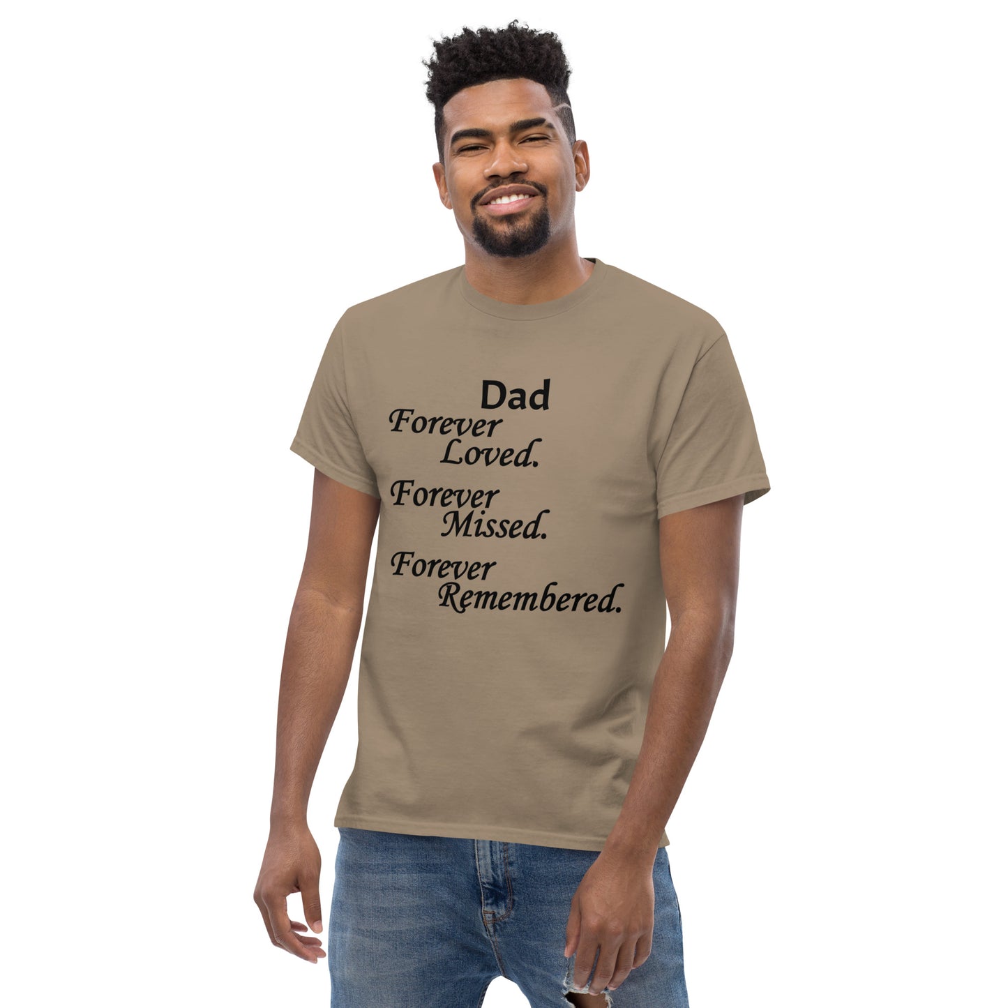 Classic Cotton Men's T-Shirt Block Design Black Lettering