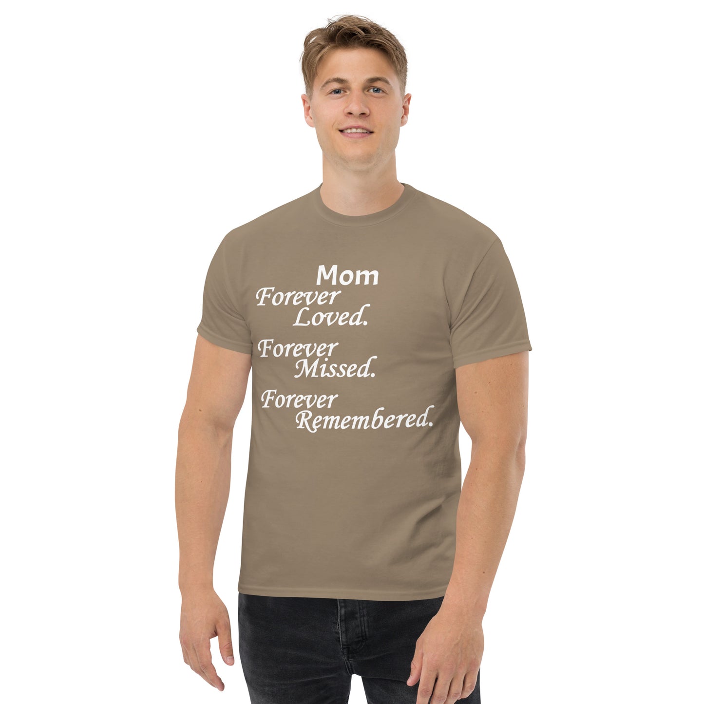 Classic Cotton Men's T-Shirt Block Design White Lettering