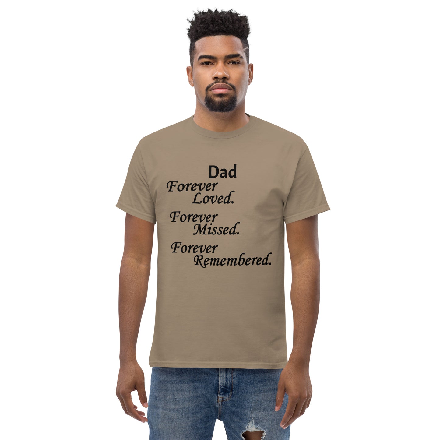Classic Cotton Men's T-Shirt Block Design Black Lettering