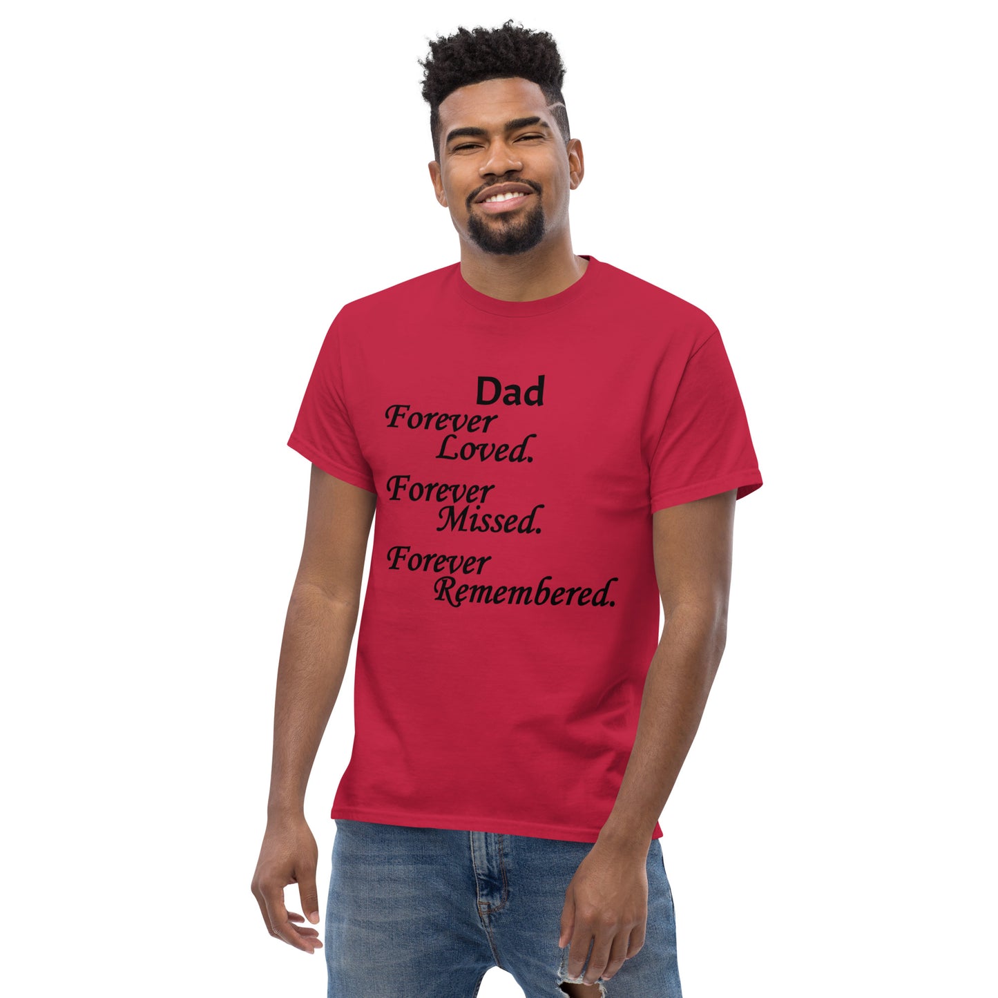 Classic Cotton Men's T-Shirt Block Design Black Lettering