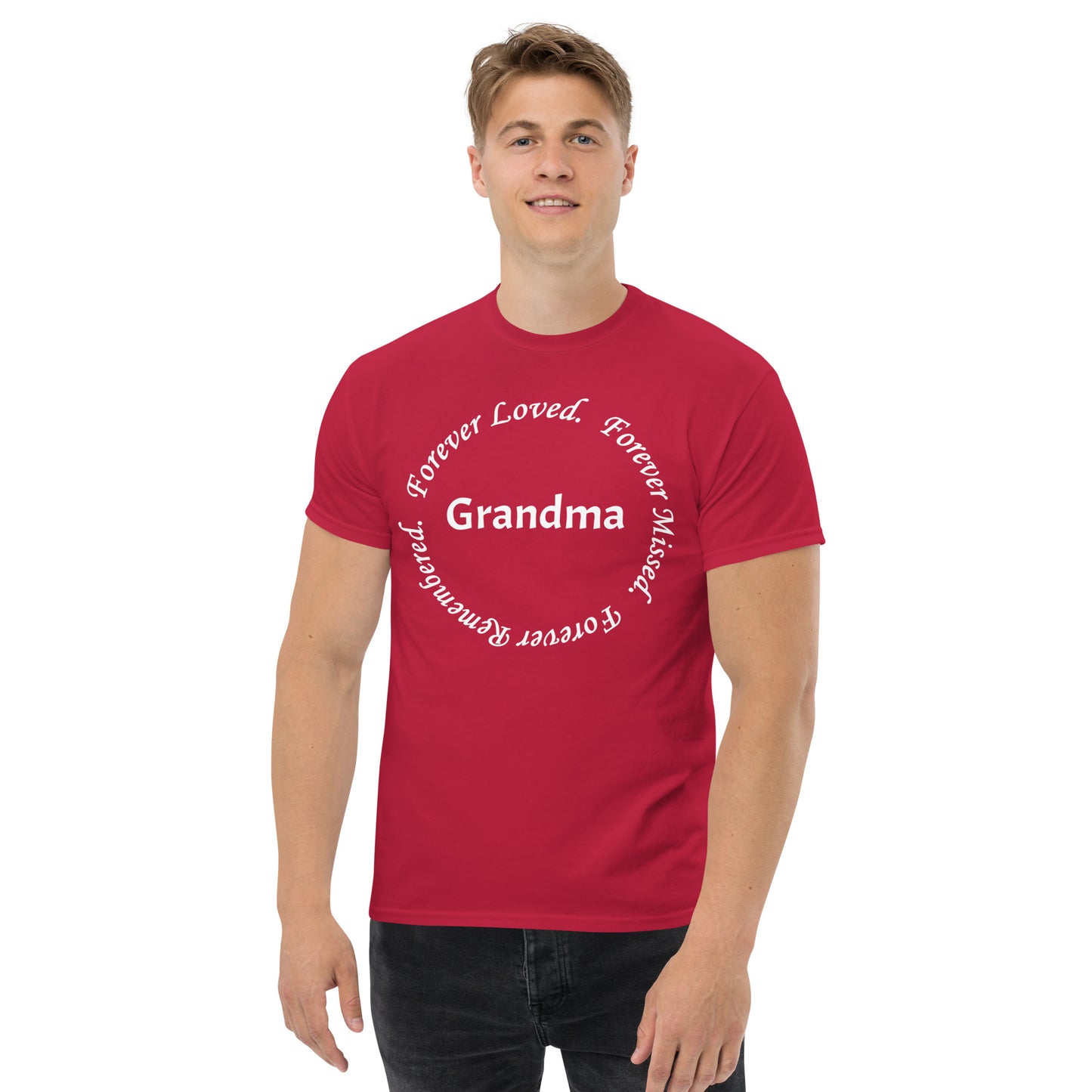 Gildan Classic Cotton Men's T-Shirt Circle Design White Lettering