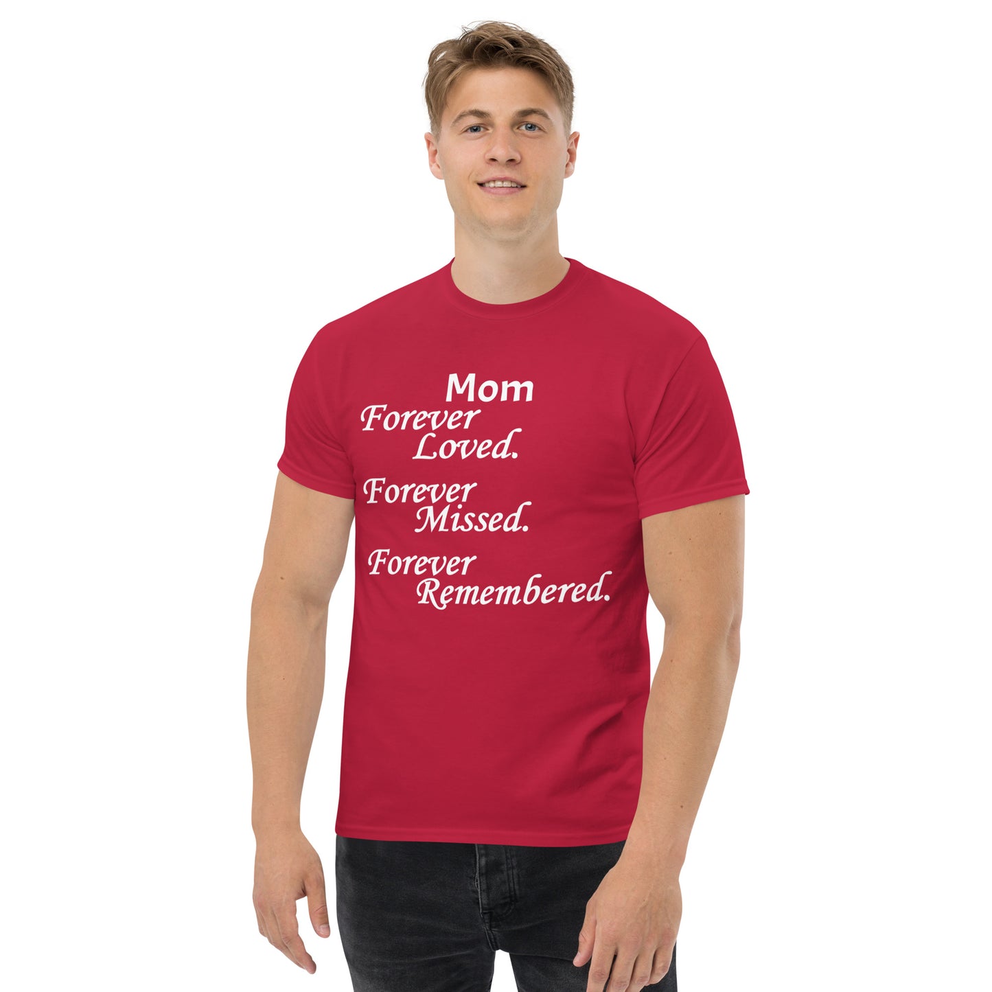 Classic Cotton Men's T-Shirt Block Design White Lettering
