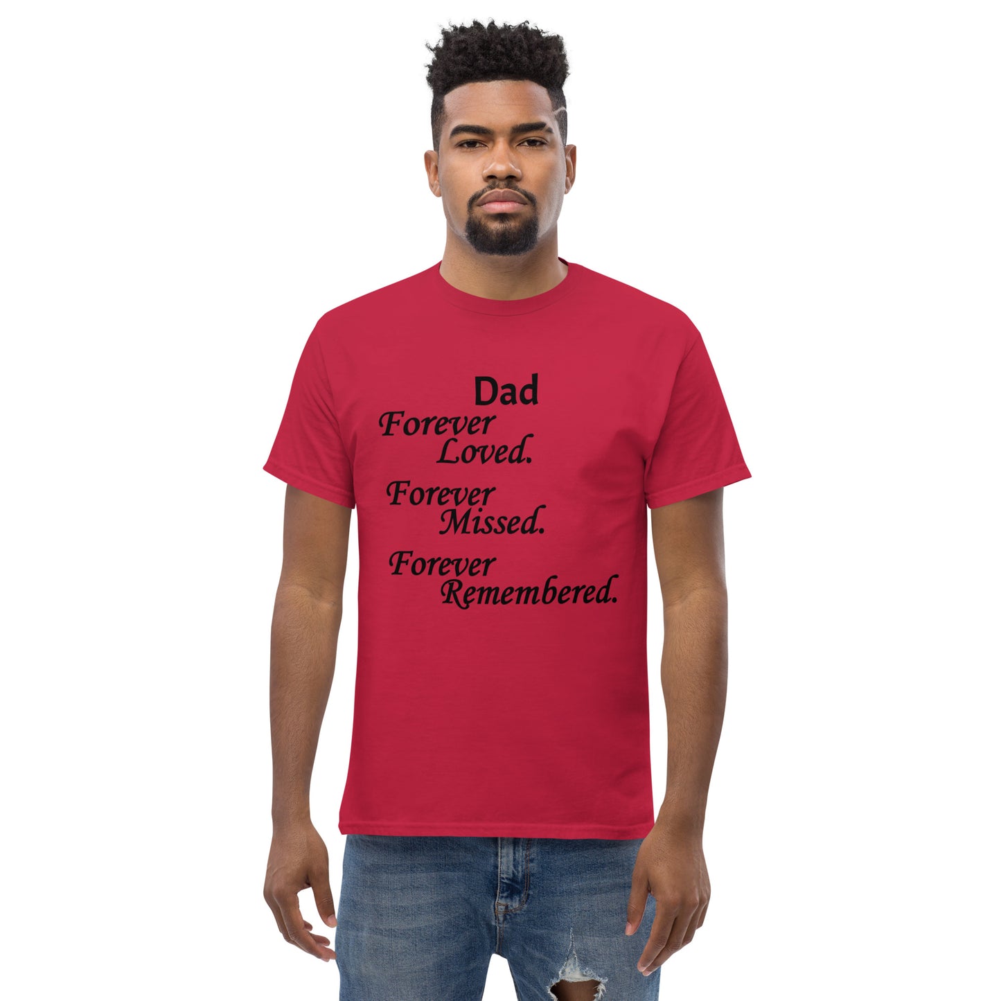 Classic Cotton Men's T-Shirt Block Design Black Lettering