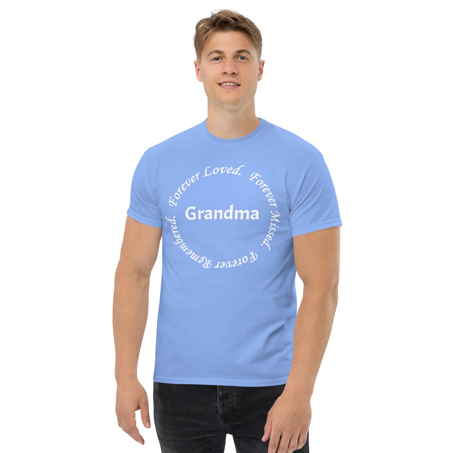 Gildan Classic Cotton Men's T-Shirt Circle Design White Lettering