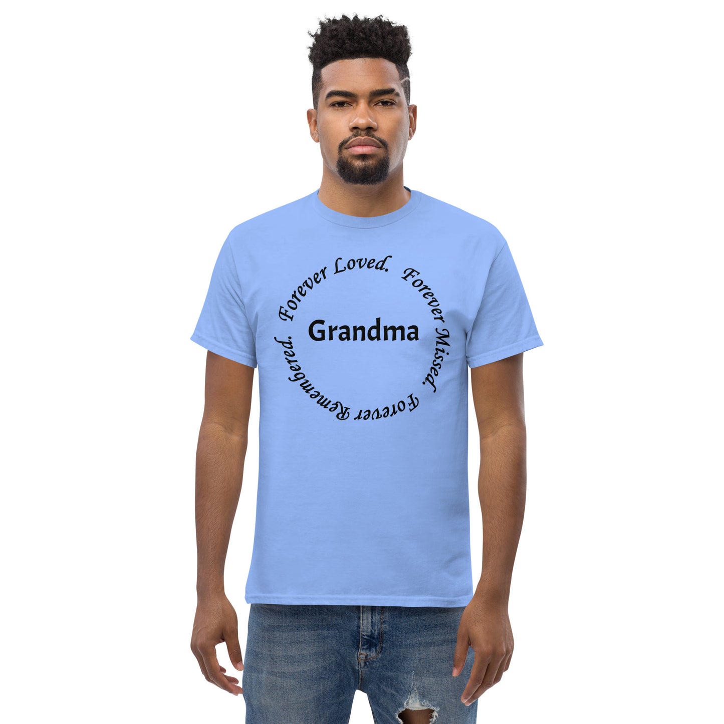 Classic Cotton Men's T-Shirt Circle Design Black Lettering