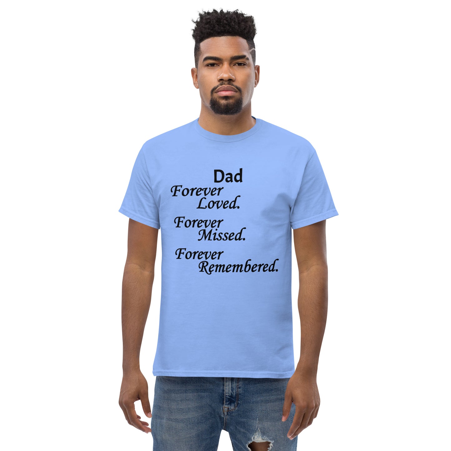 Classic Cotton Men's T-Shirt Block Design Black Lettering