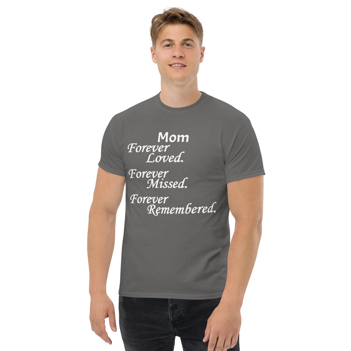 Classic Cotton Men's T-Shirt Block Design White Lettering