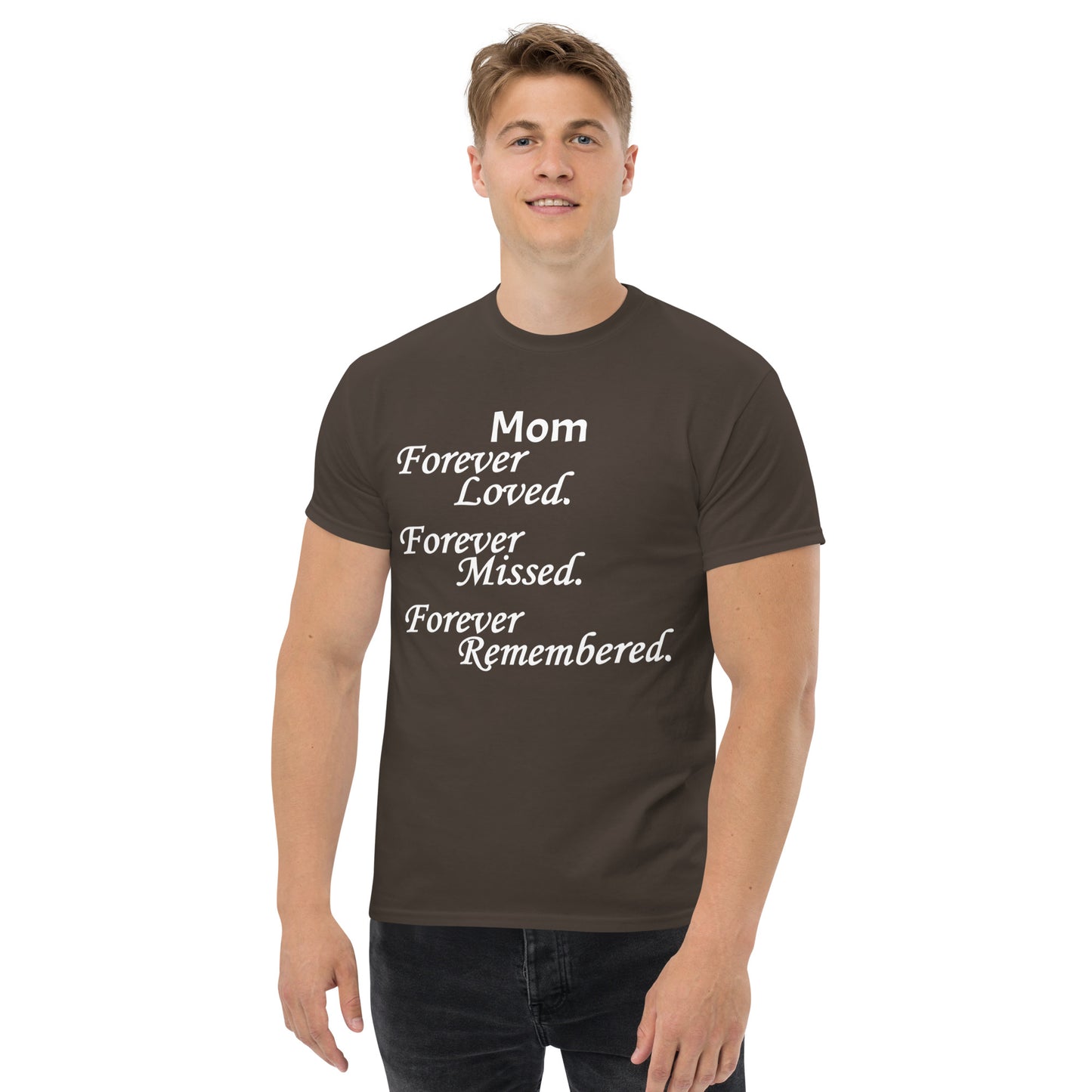 Classic Cotton Men's T-Shirt Block Design White Lettering