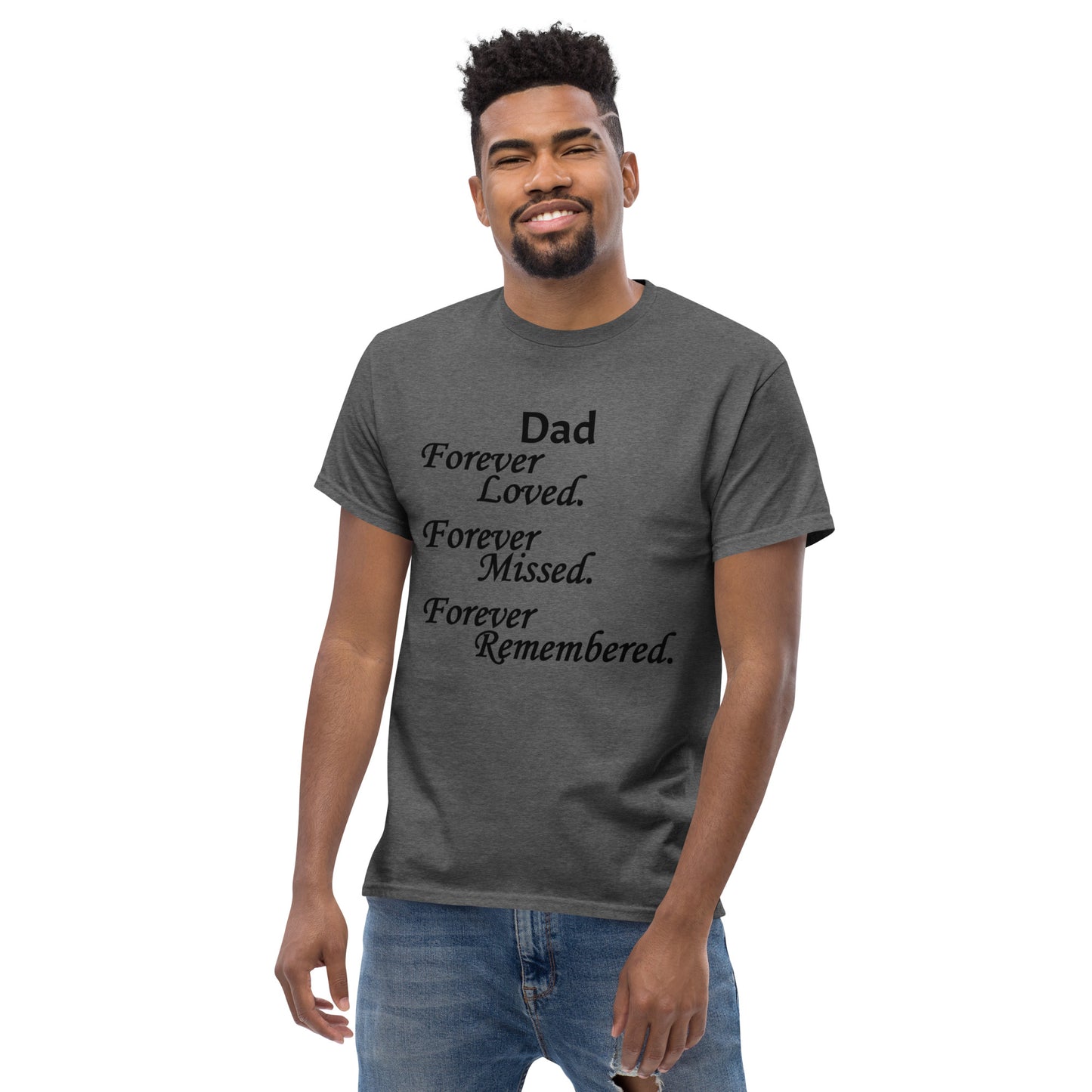 Classic Cotton Men's T-Shirt Block Design Black Lettering
