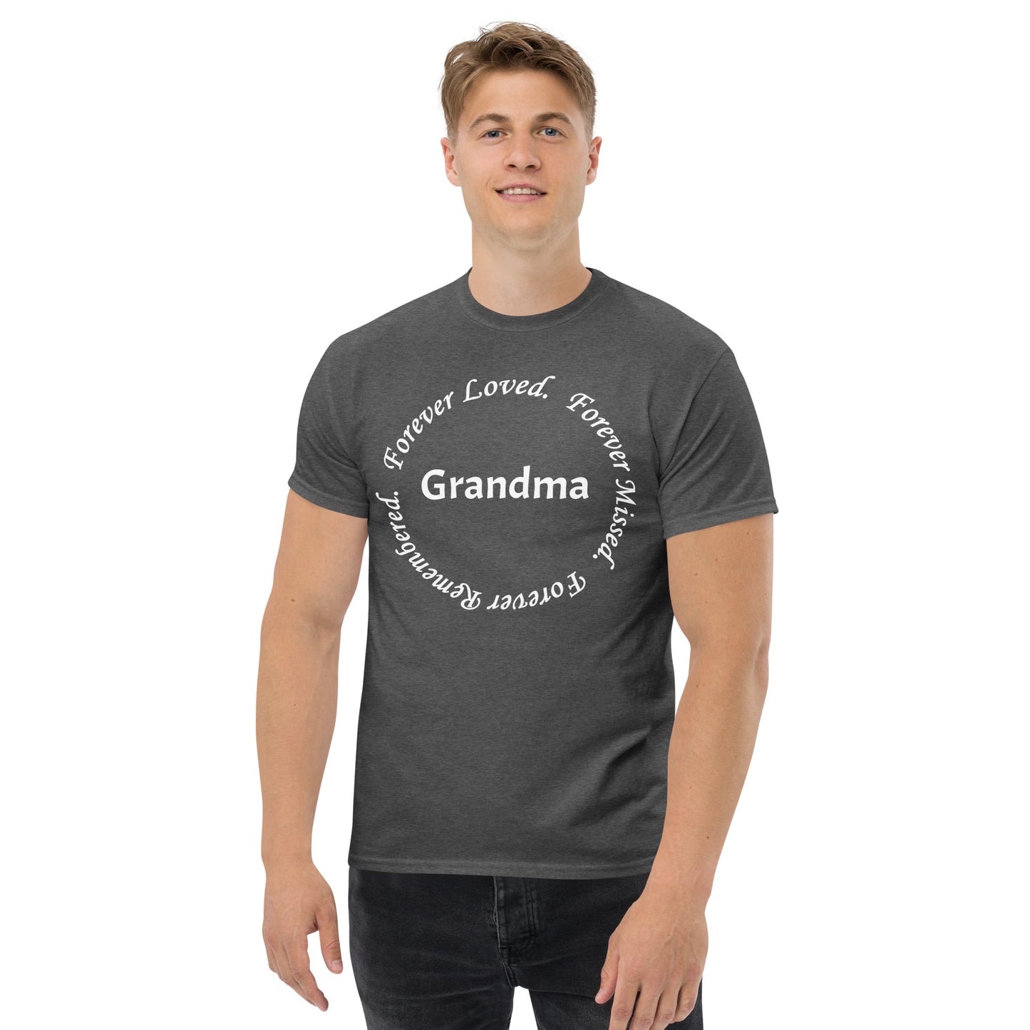Gildan Classic Cotton Men's T-Shirt Circle Design White Lettering
