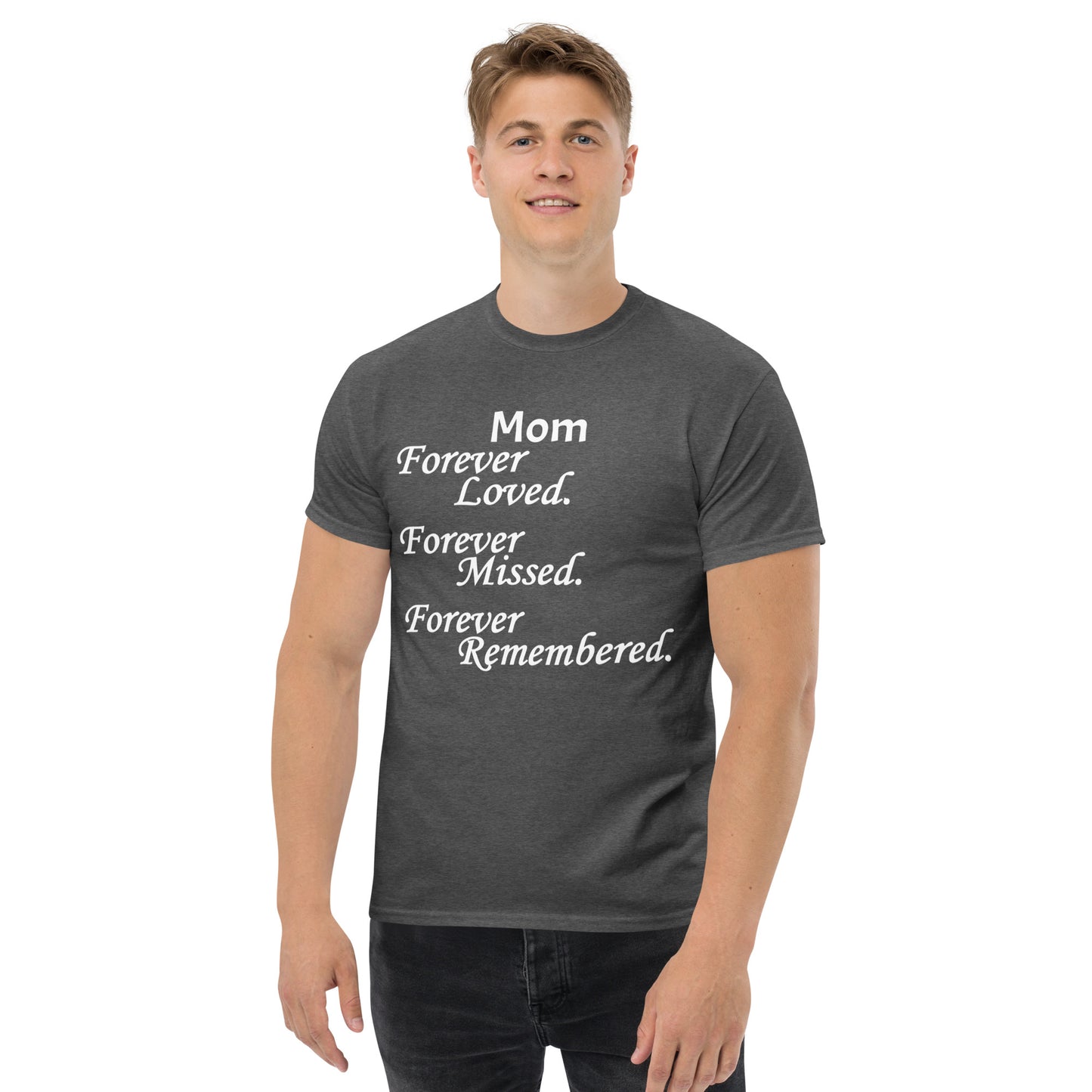 Classic Cotton Men's T-Shirt Block Design White Lettering