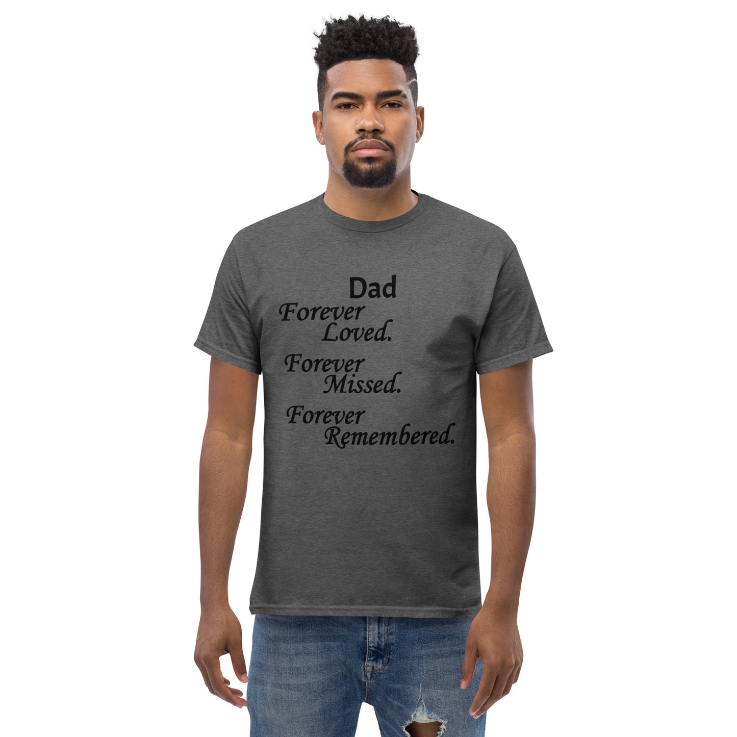 Classic Cotton Men's T-Shirt Block Design Black Lettering