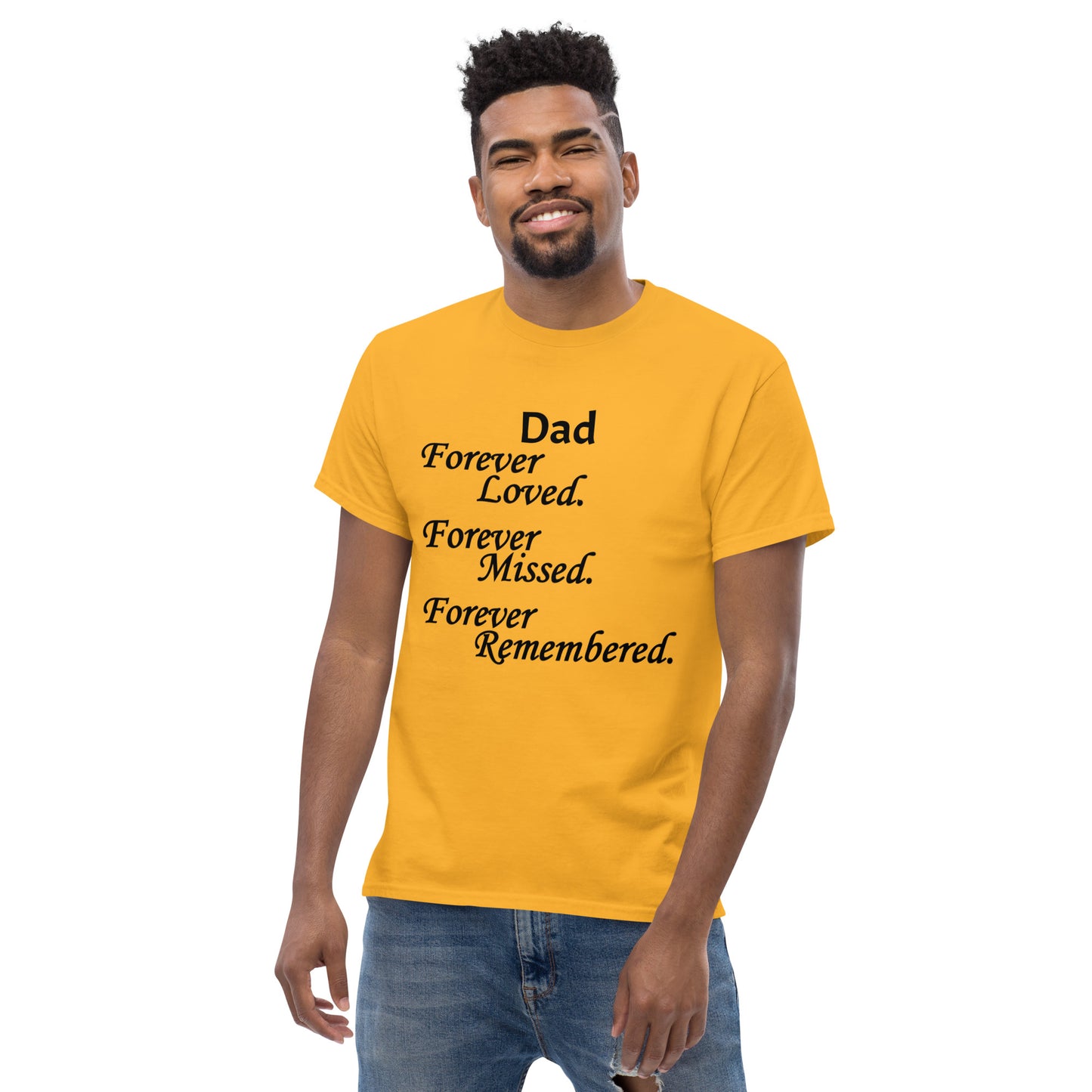 Classic Cotton Men's T-Shirt Block Design Black Lettering