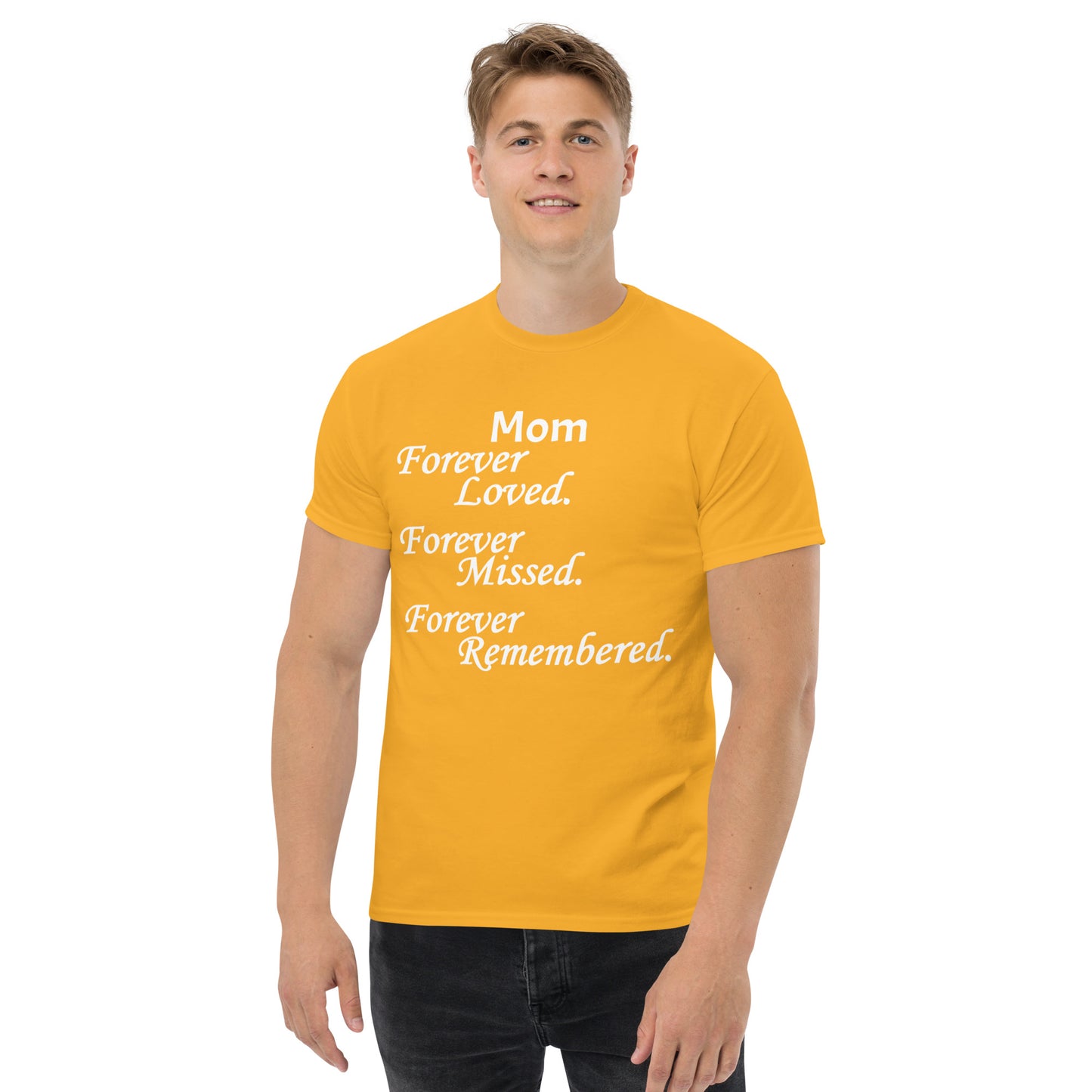 Classic Cotton Men's T-Shirt Block Design White Lettering