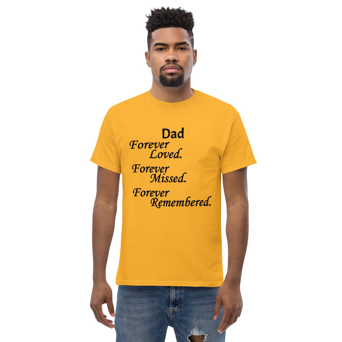 Classic Cotton Men's T-Shirt Block Design Black Lettering