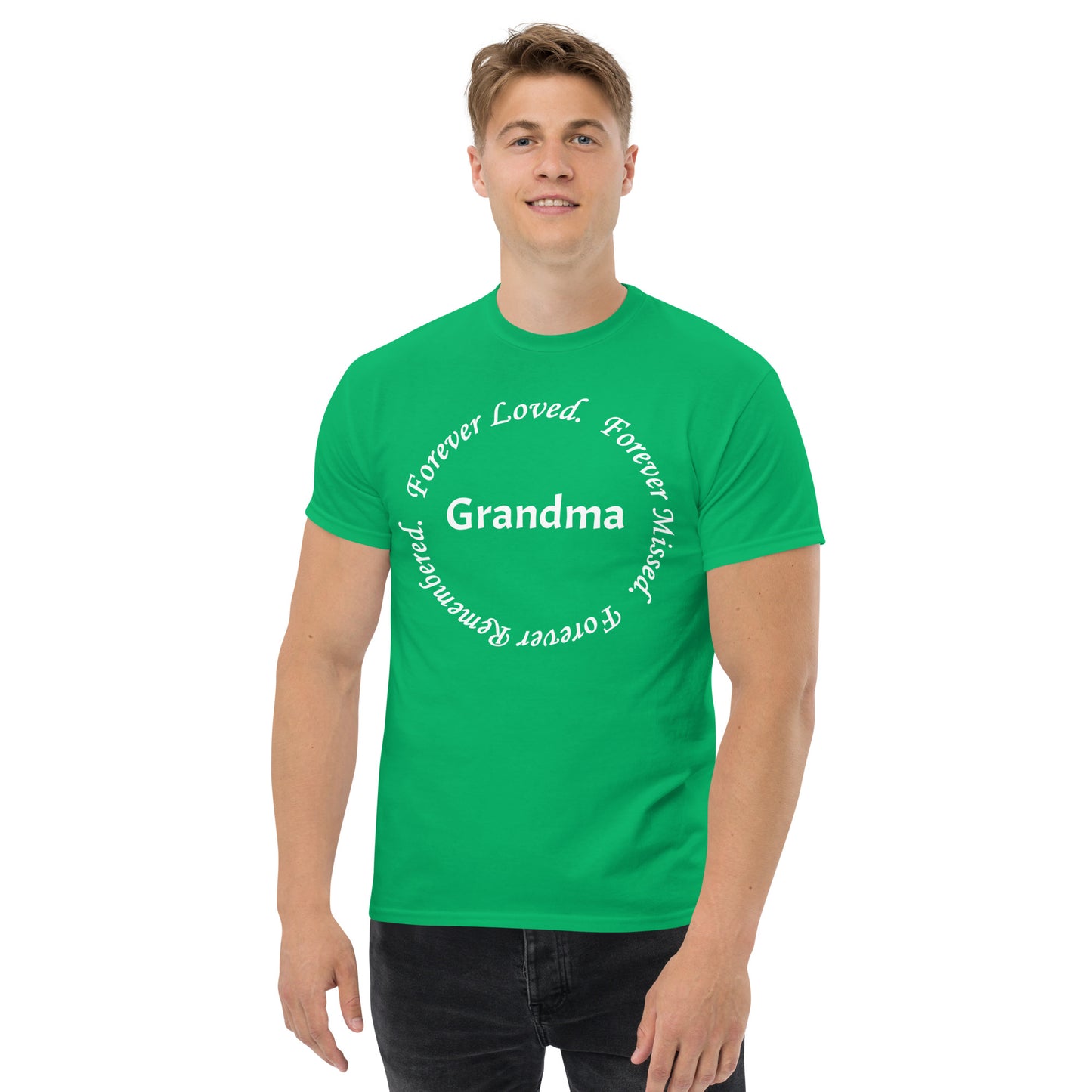 Gildan Classic Cotton Men's T-Shirt Circle Design White Lettering