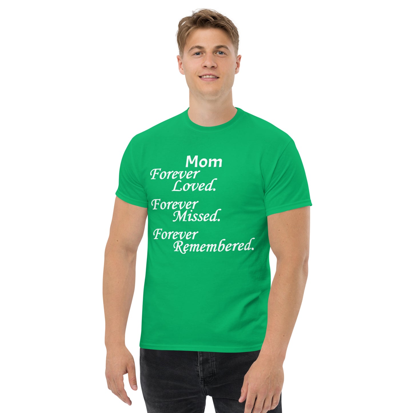 Classic Cotton Men's T-Shirt Block Design White Lettering