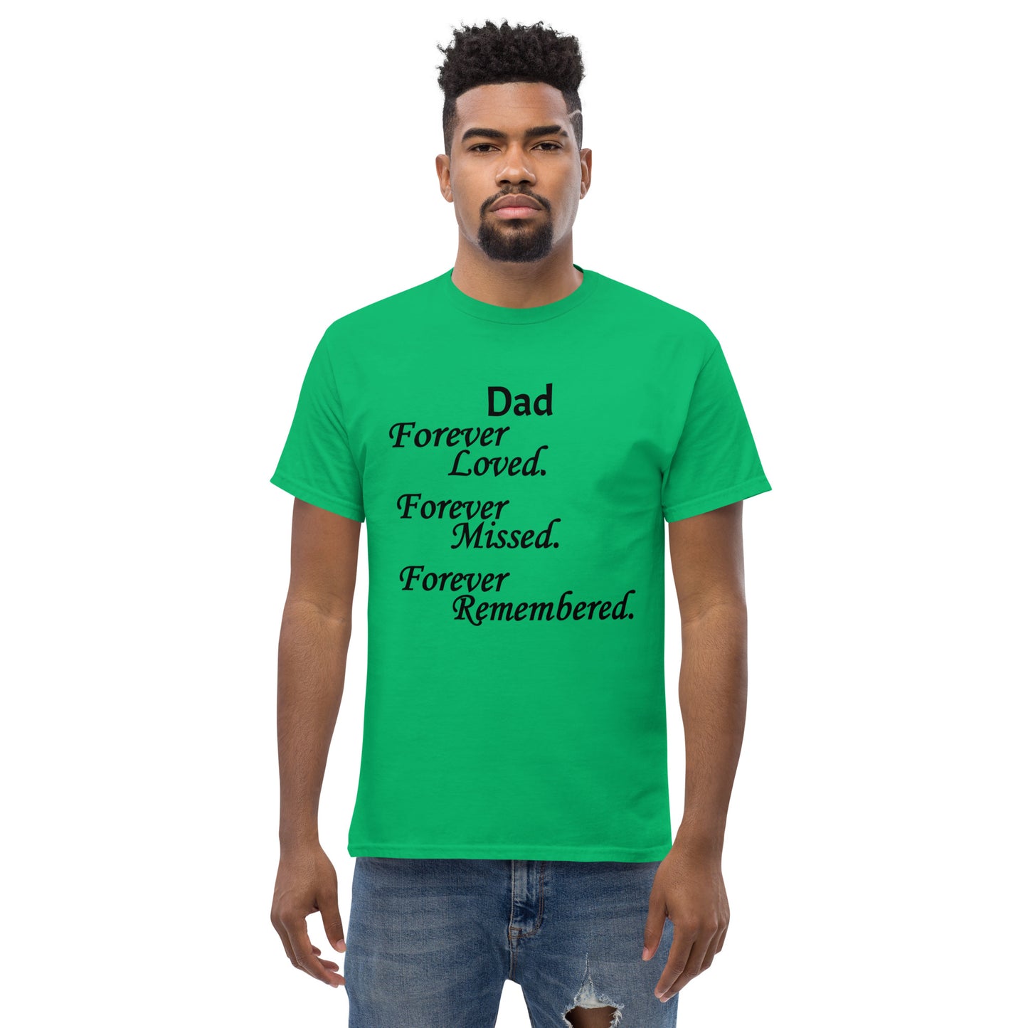 Classic Cotton Men's T-Shirt Block Design Black Lettering
