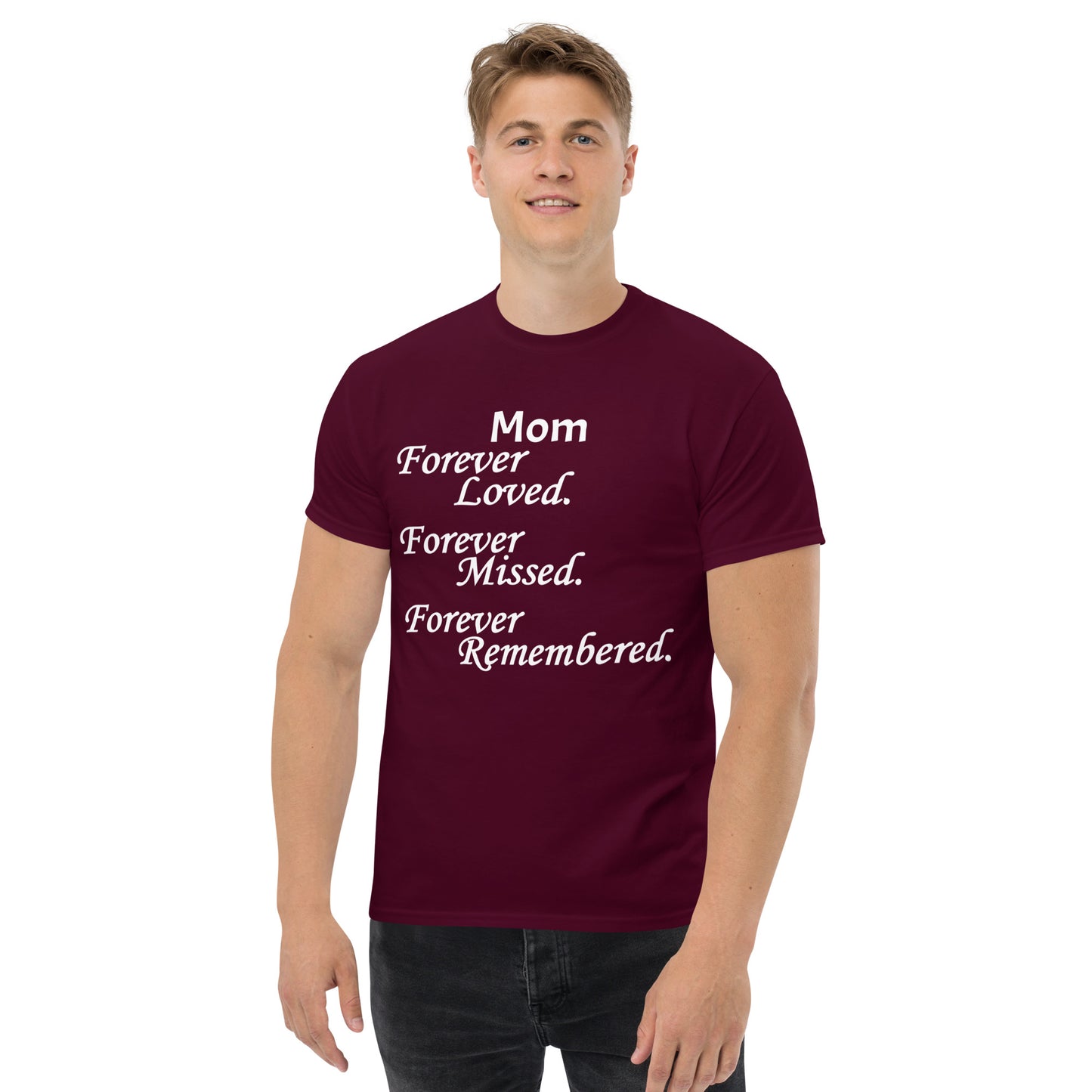 Classic Cotton Men's T-Shirt Block Design White Lettering
