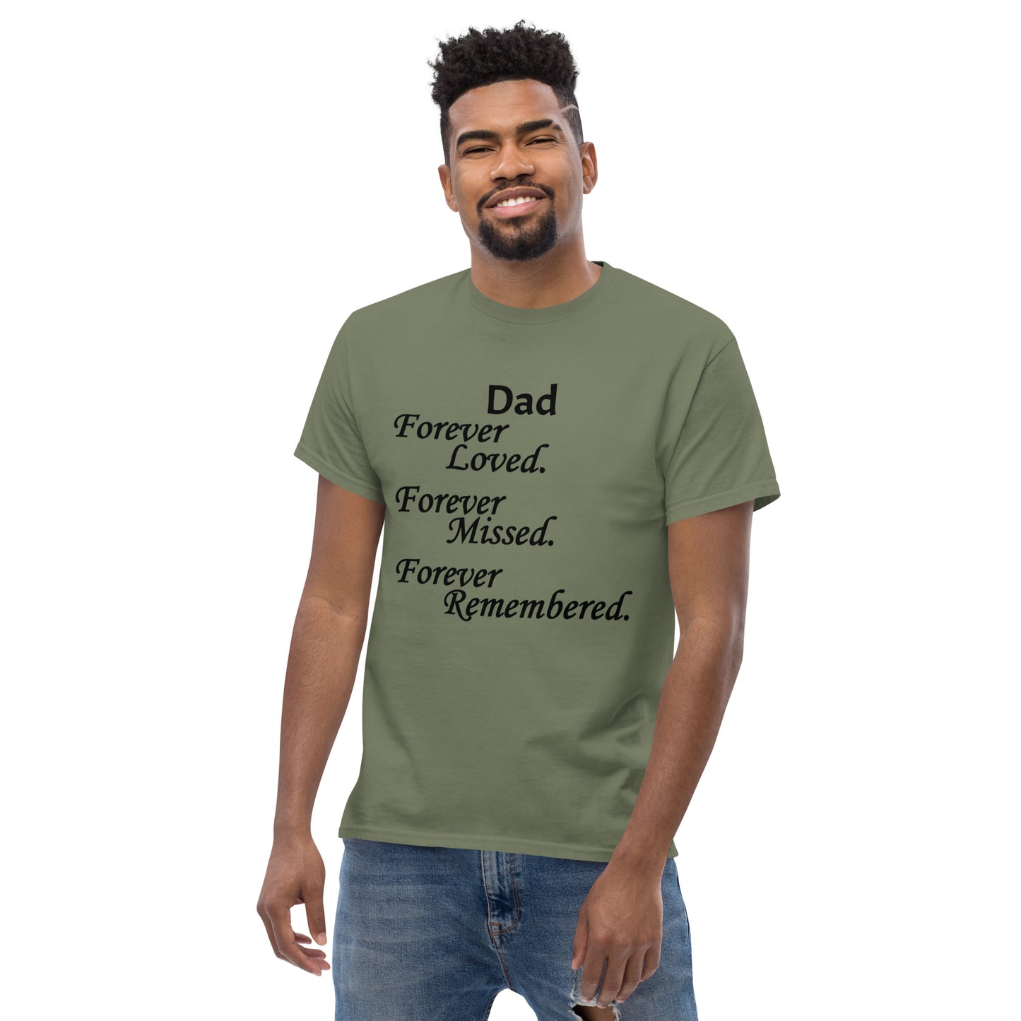 Classic Cotton Men's T-Shirt Block Design Black Lettering