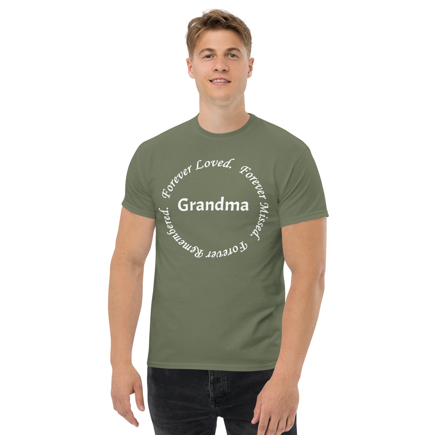 Gildan Classic Cotton Men's T-Shirt Circle Design White Lettering