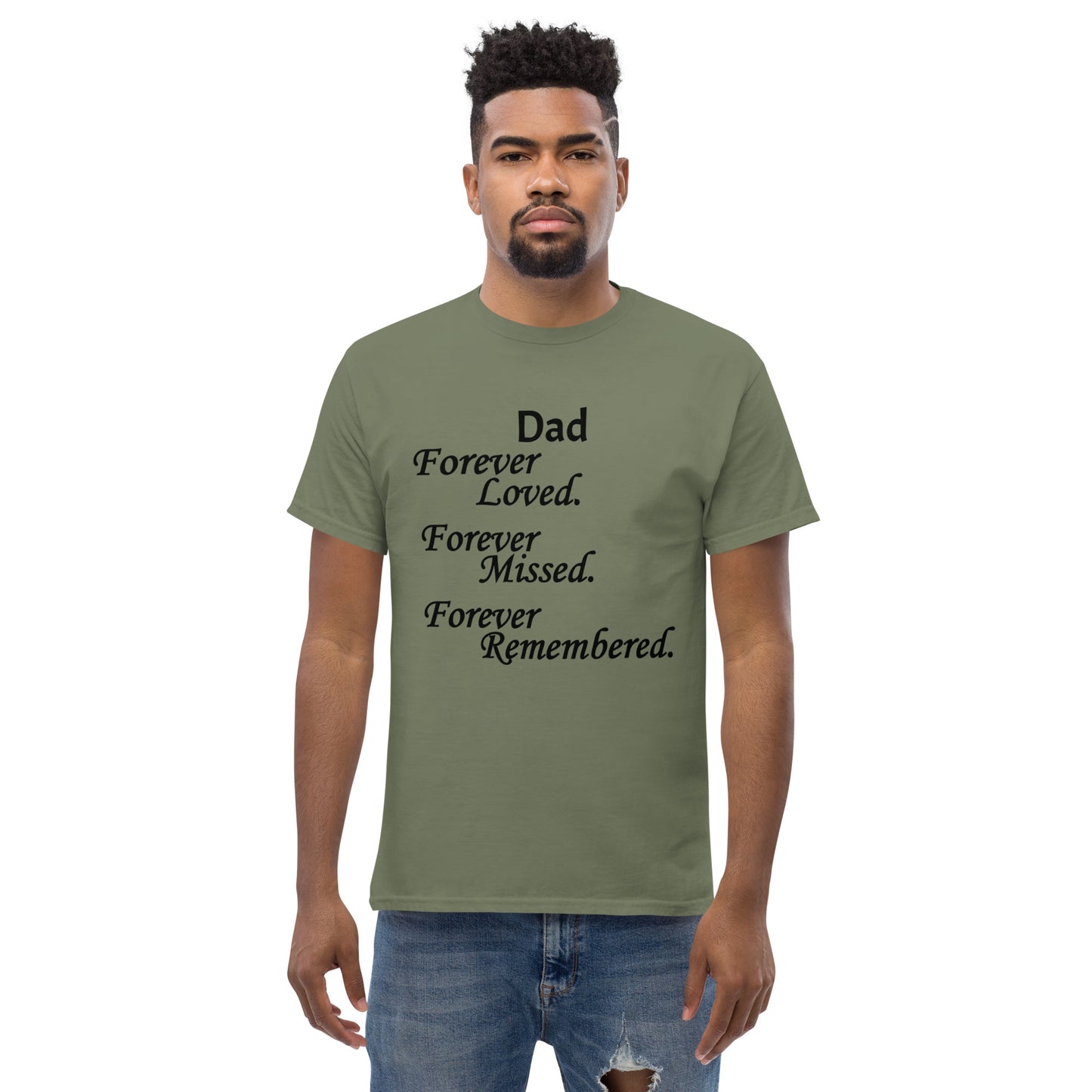 Classic Cotton Men's T-Shirt Block Design Black Lettering