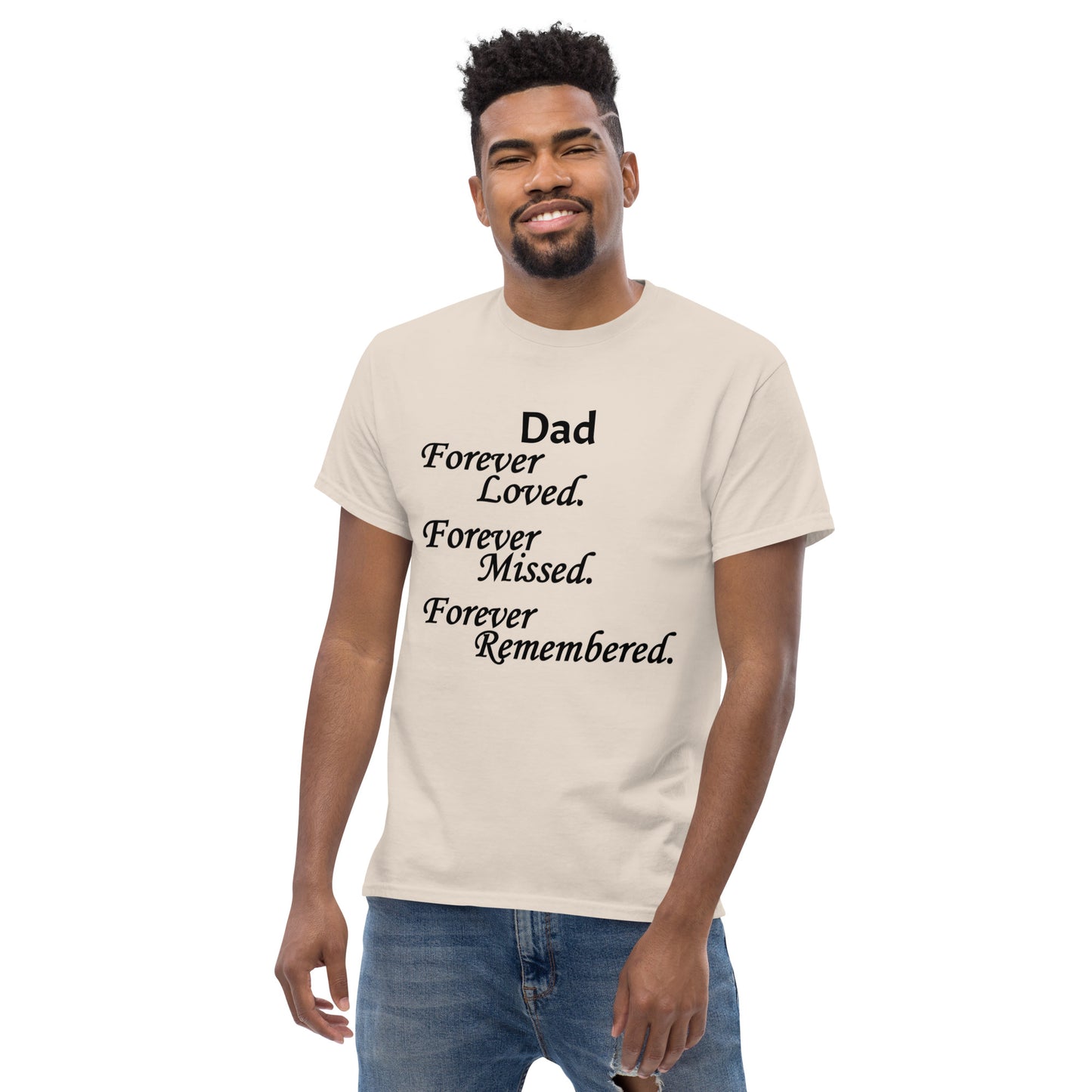 Classic Cotton Men's T-Shirt Block Design Black Lettering