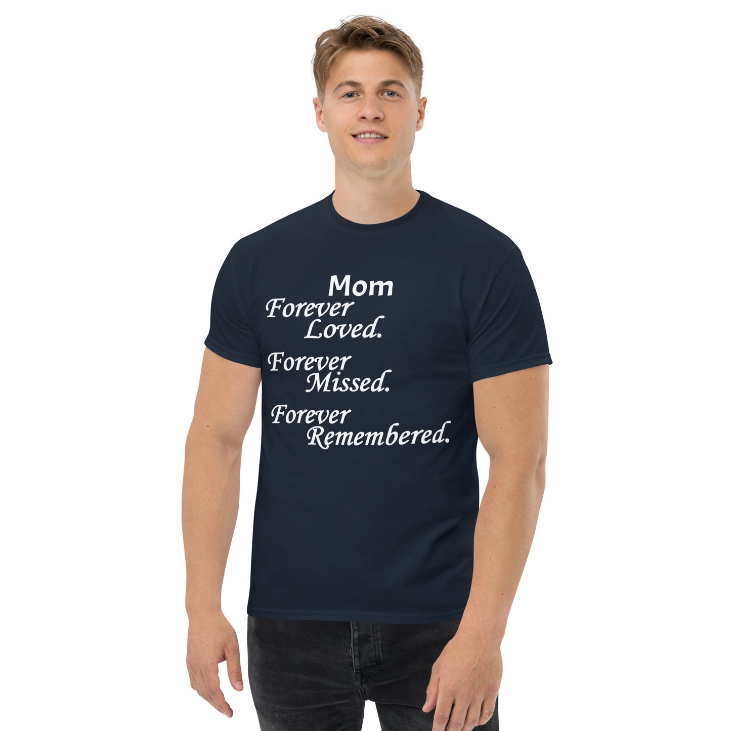 Classic Cotton Men's T-Shirt Block Design White Lettering