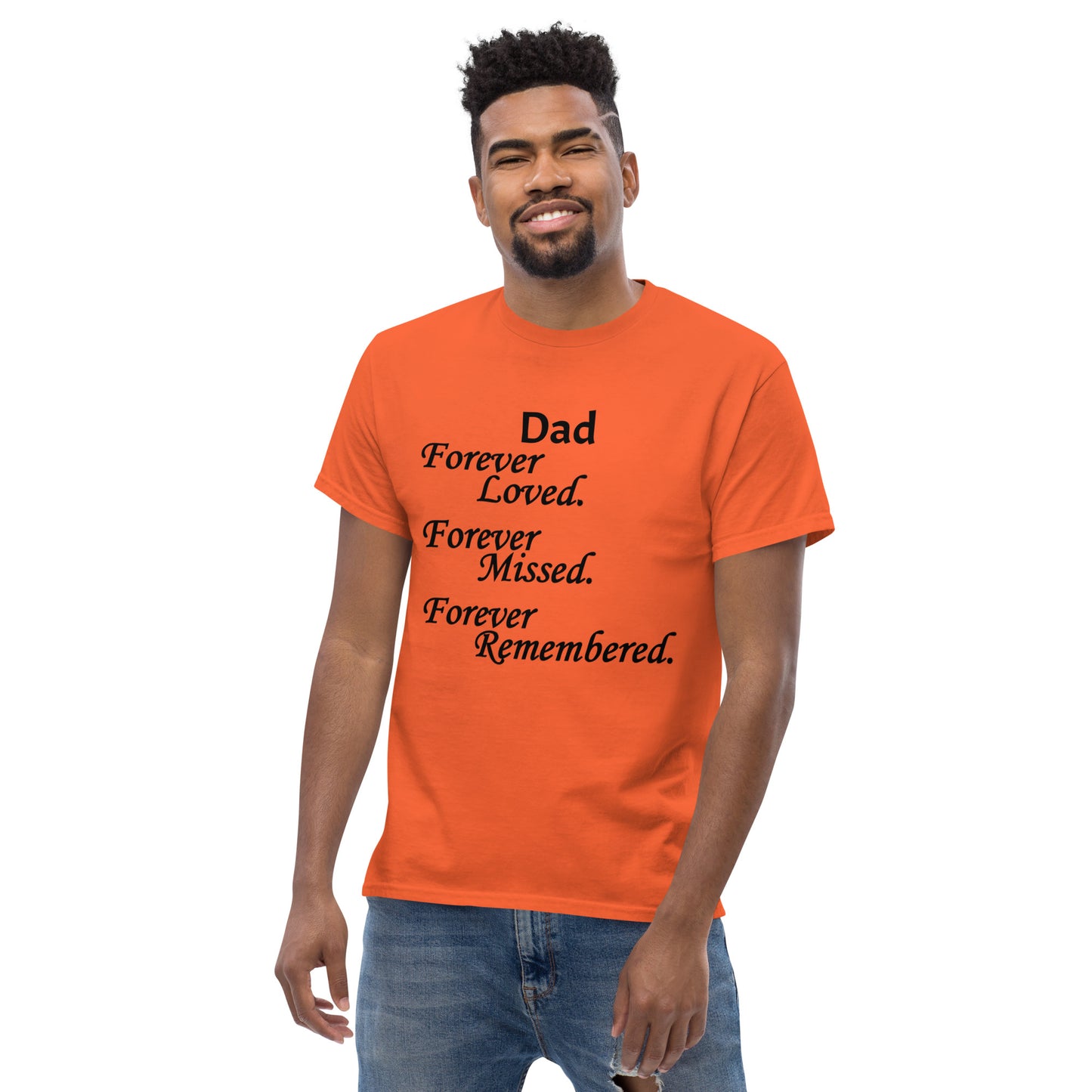 Classic Cotton Men's T-Shirt Block Design Black Lettering