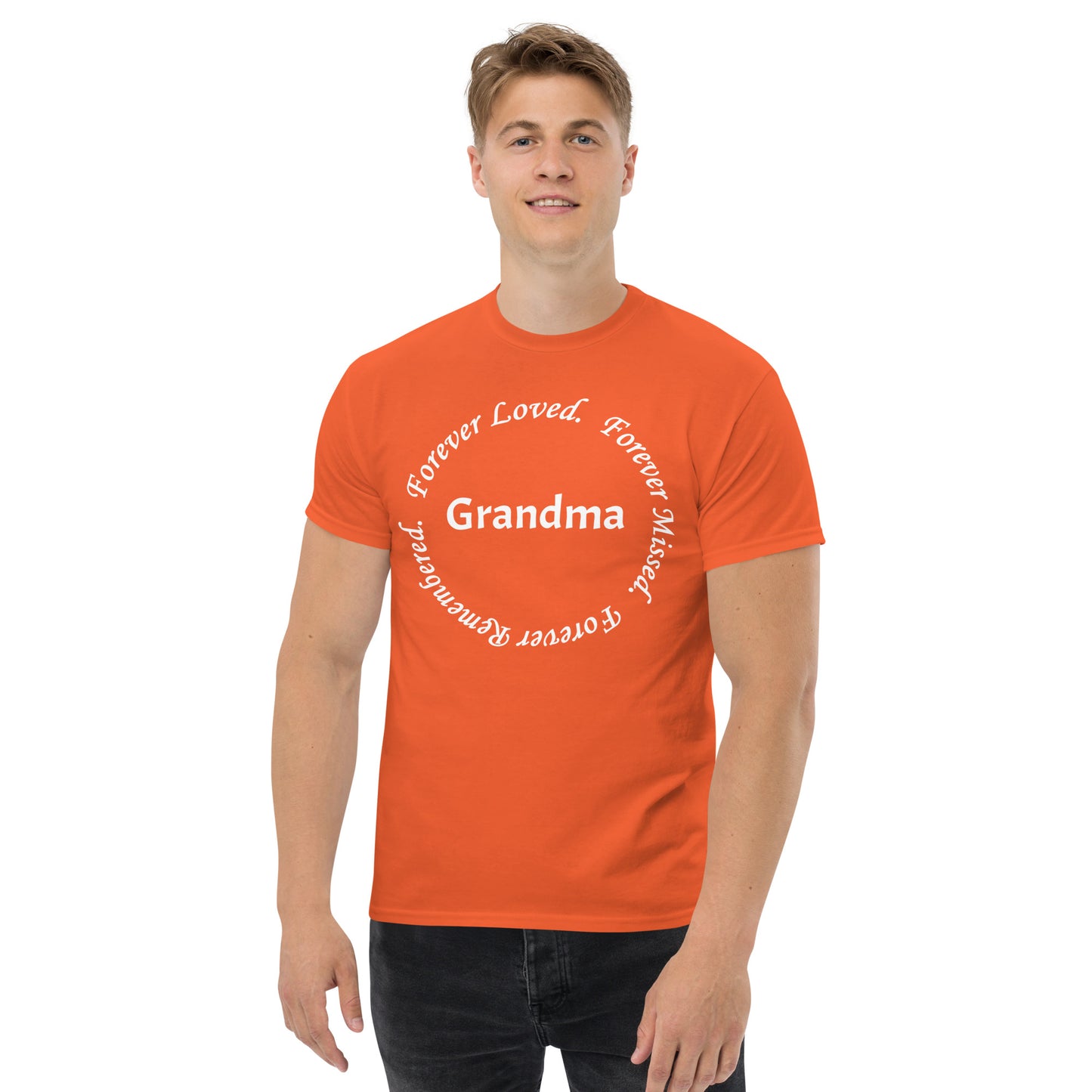 Gildan Classic Cotton Men's T-Shirt Circle Design White Lettering