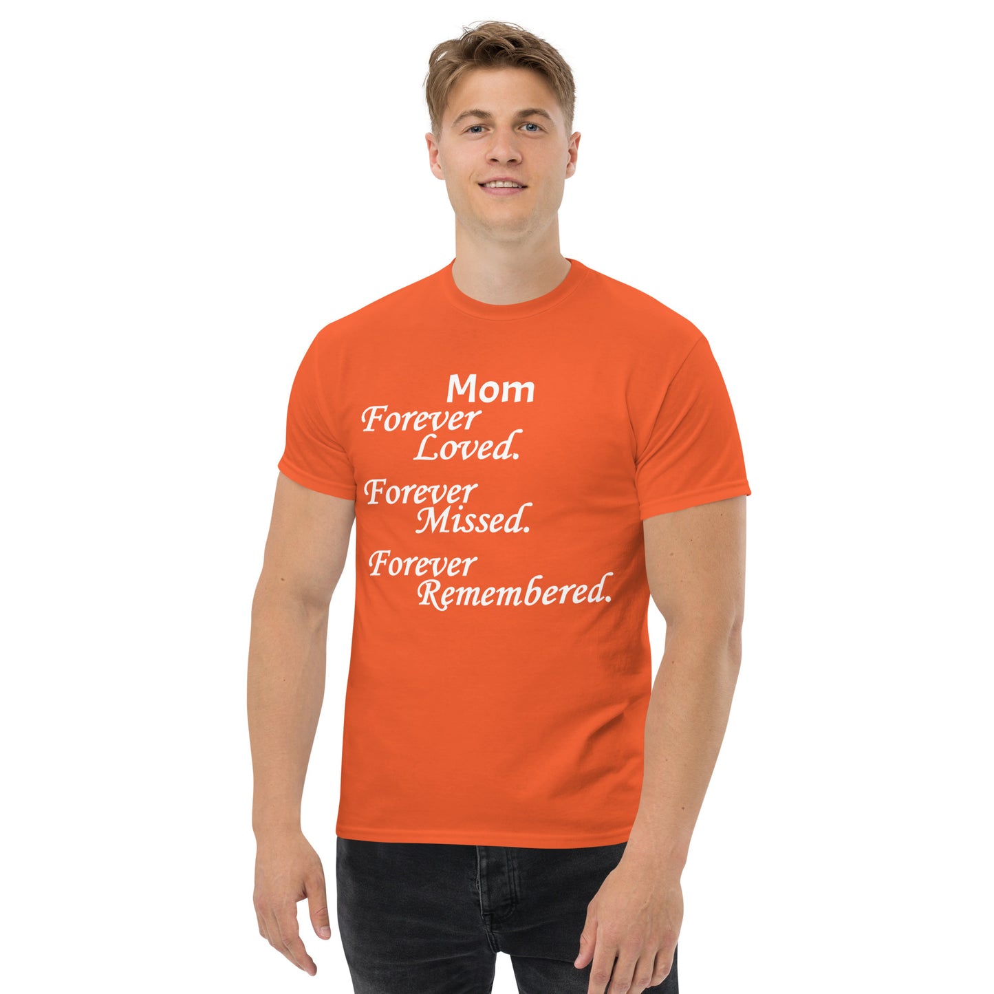 Classic Cotton Men's T-Shirt Block Design White Lettering