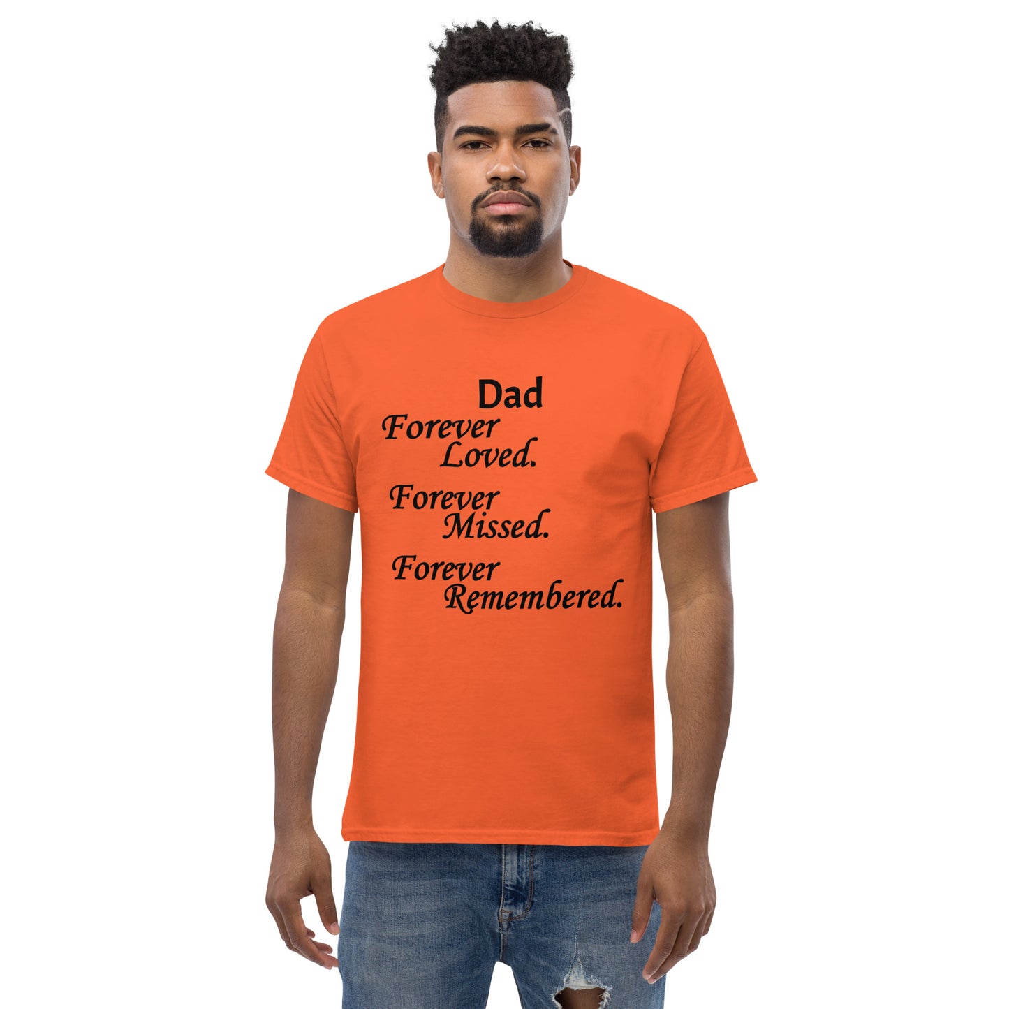 Classic Cotton Men's T-Shirt Block Design Black Lettering