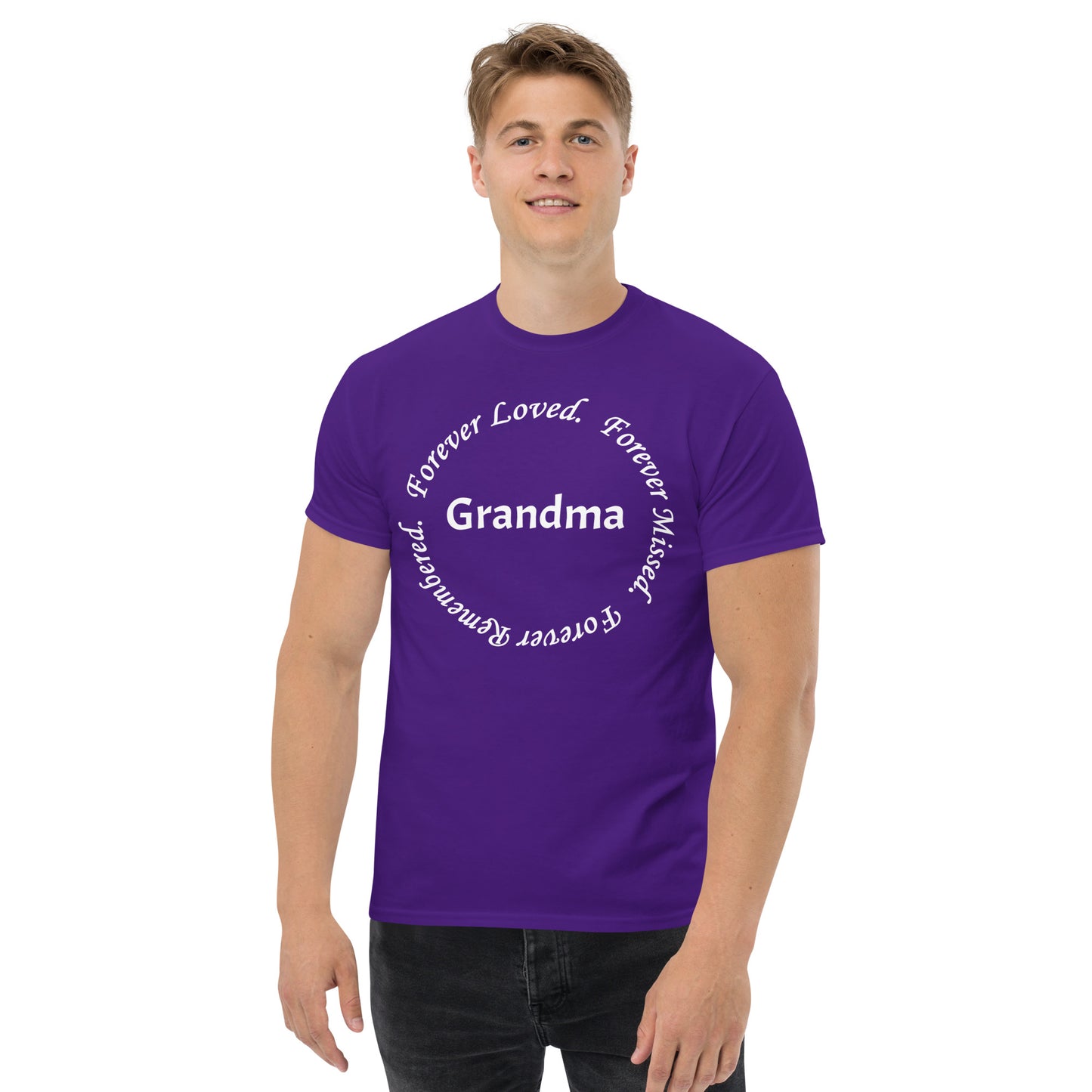 Gildan Classic Cotton Men's T-Shirt Circle Design White Lettering
