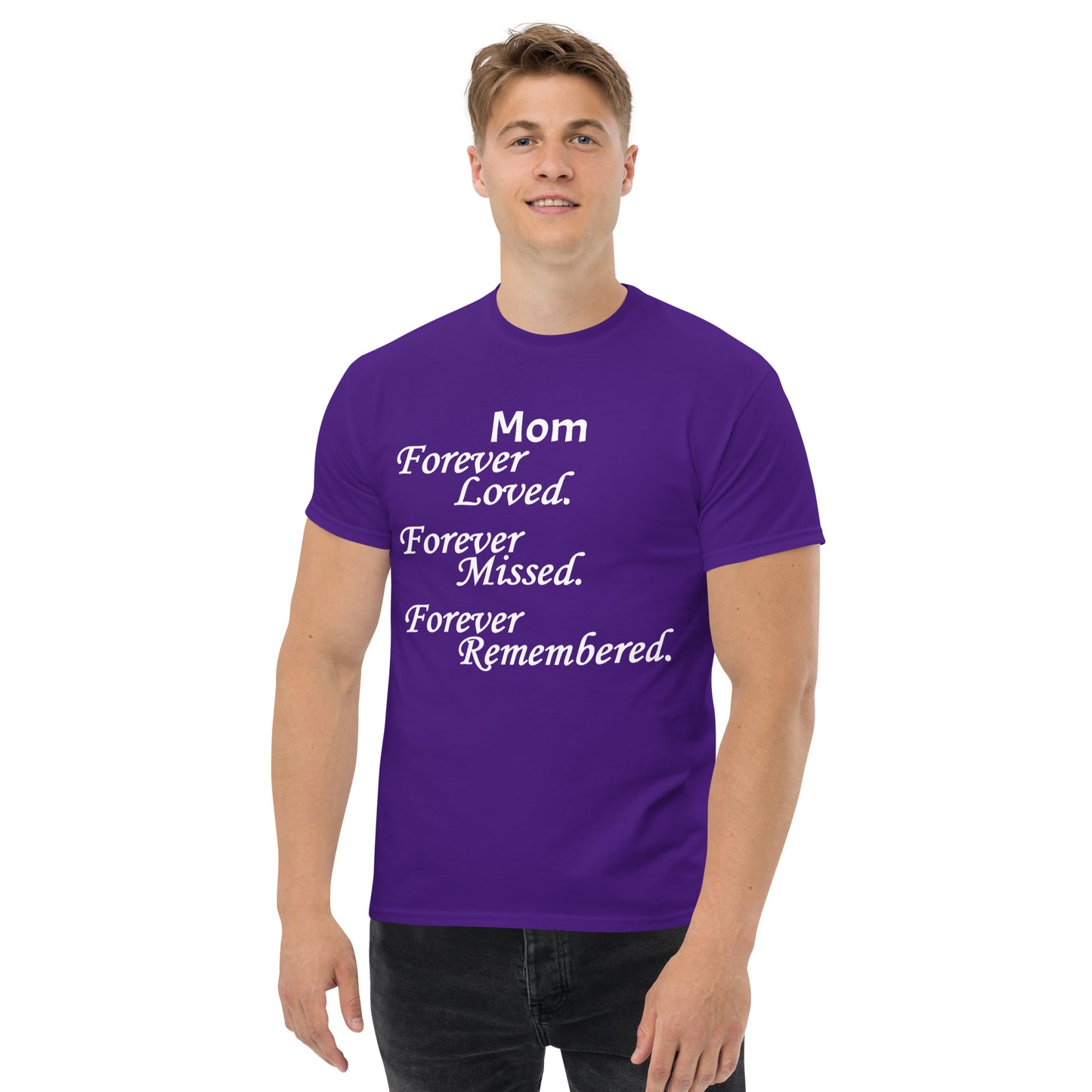 Classic Cotton Men's T-Shirt Block Design White Lettering