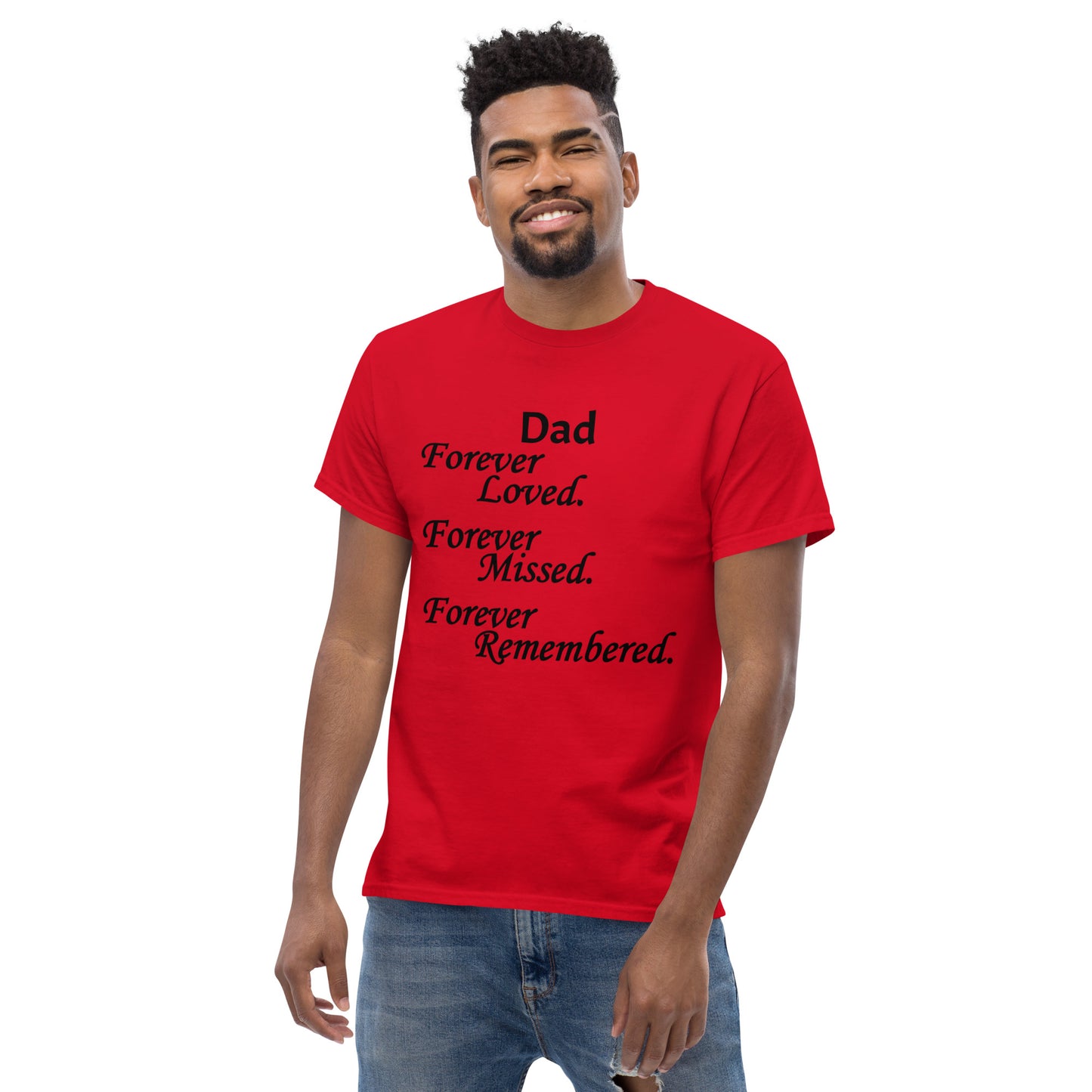 Classic Cotton Men's T-Shirt Block Design Black Lettering