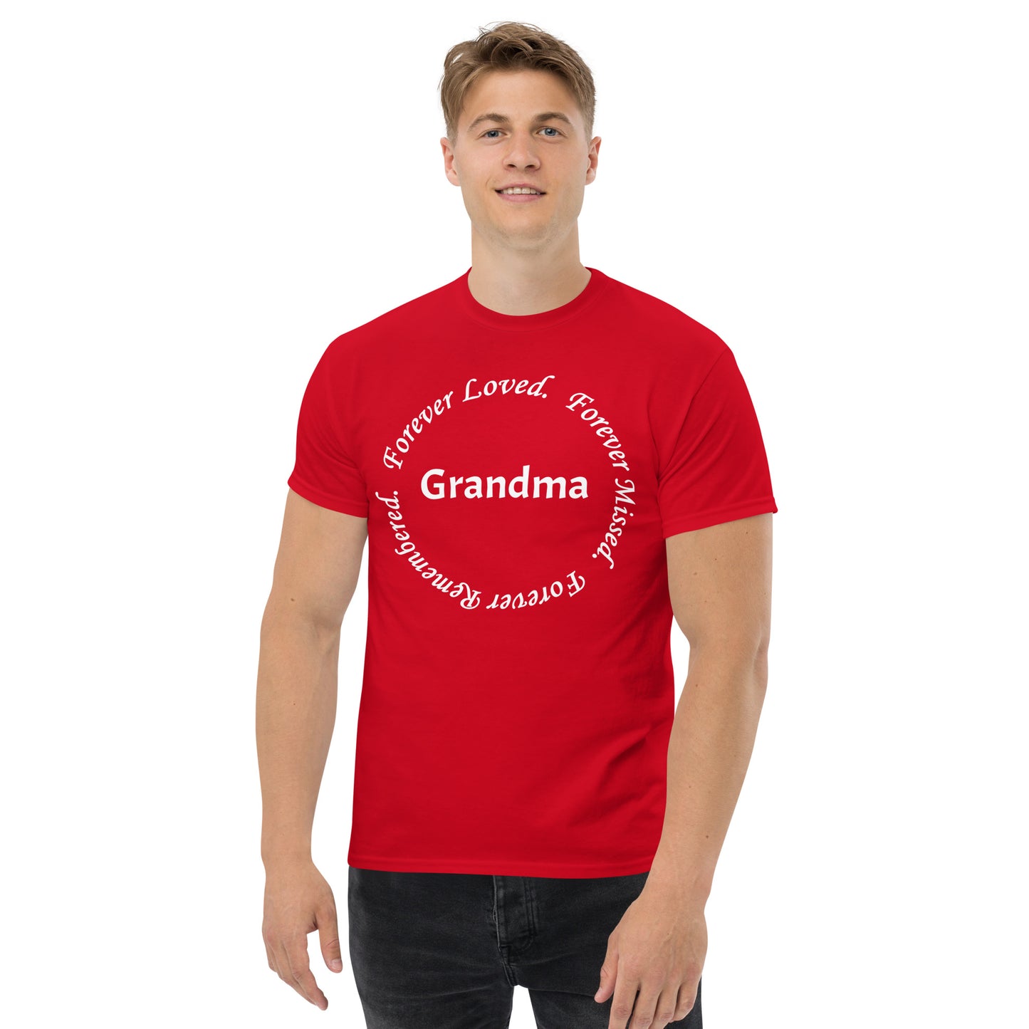 Gildan Classic Cotton Men's T-Shirt Circle Design White Lettering