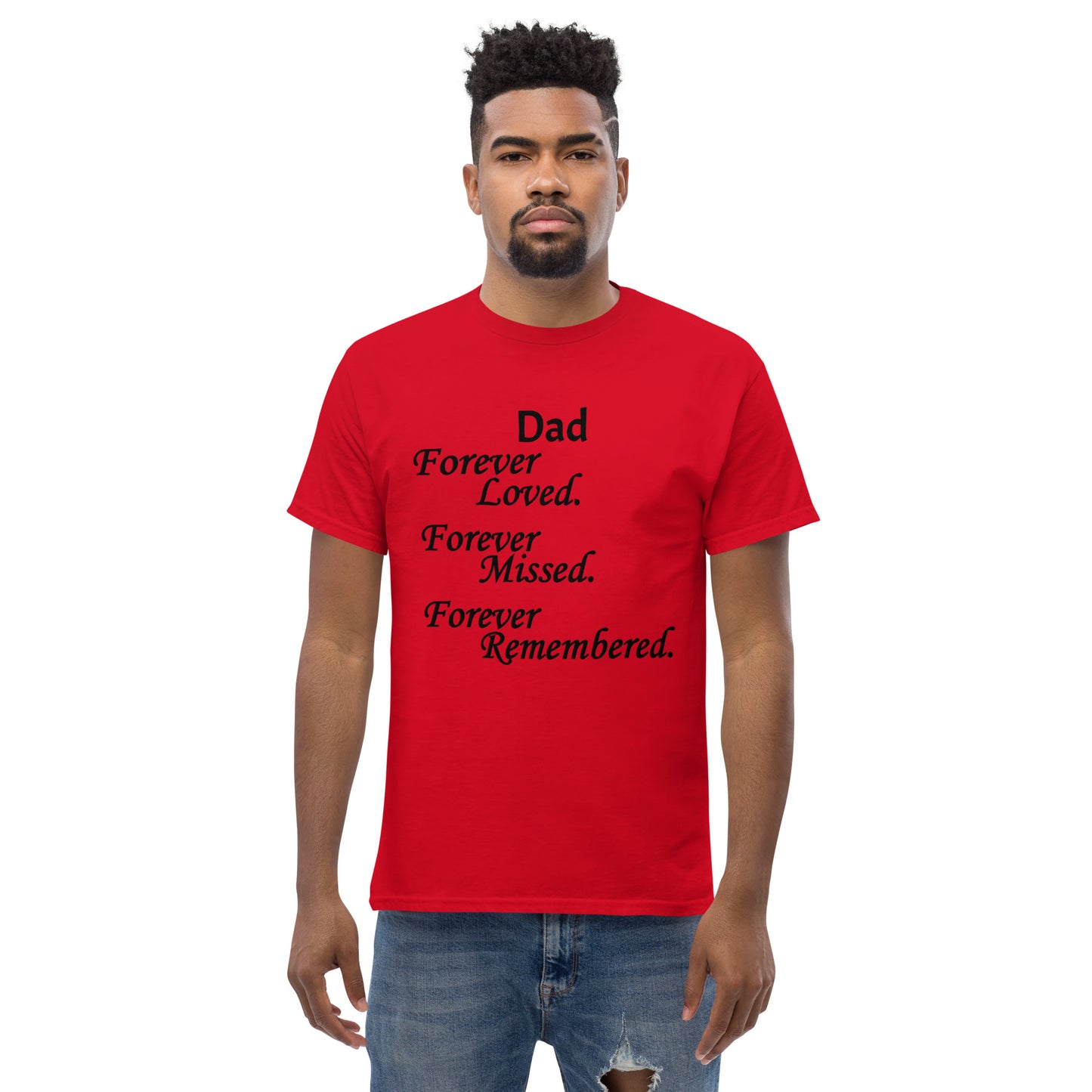 Classic Cotton Men's T-Shirt Block Design Black Lettering