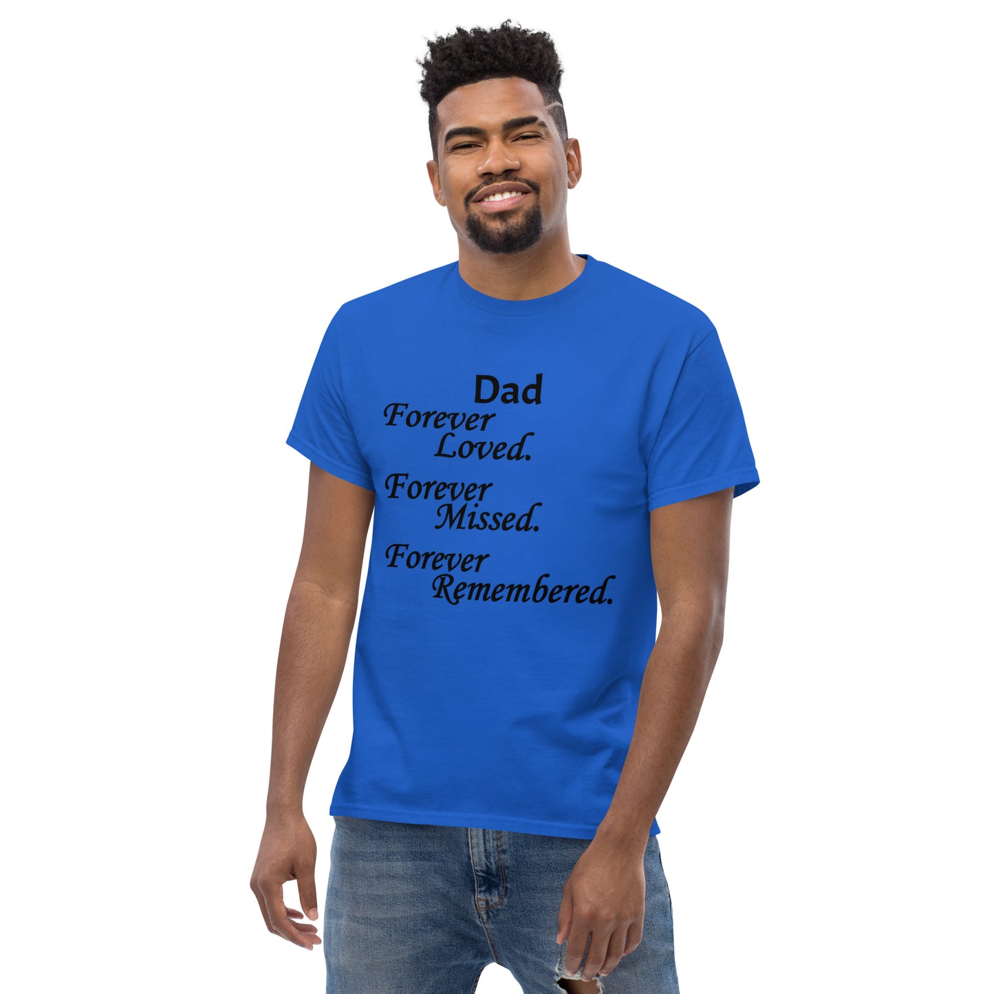 Classic Cotton Men's T-Shirt Block Design Black Lettering