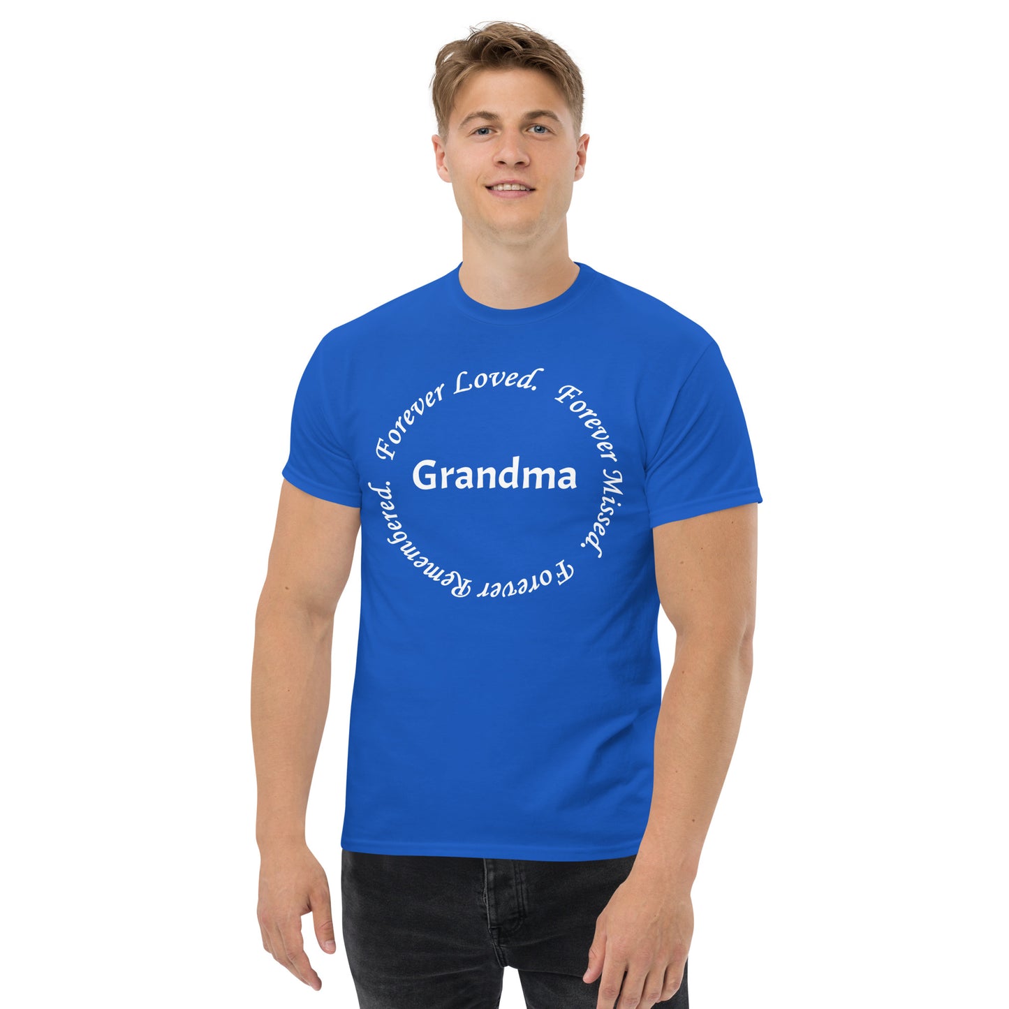 Gildan Classic Cotton Men's T-Shirt Circle Design White Lettering