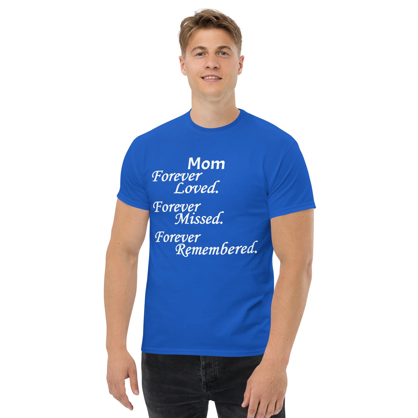 Classic Cotton Men's T-Shirt Block Design White Lettering