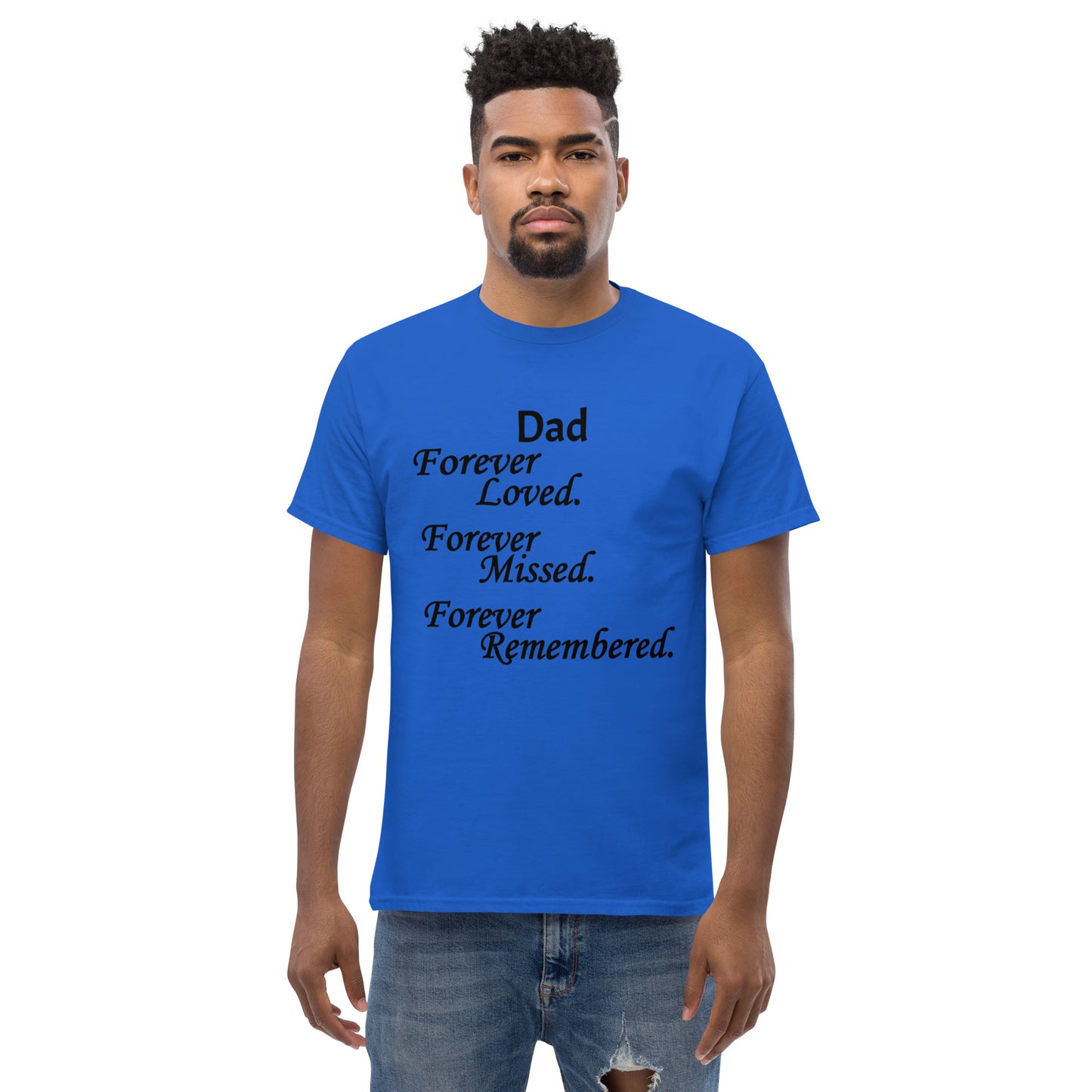 Classic Cotton Men's T-Shirt Block Design Black Lettering