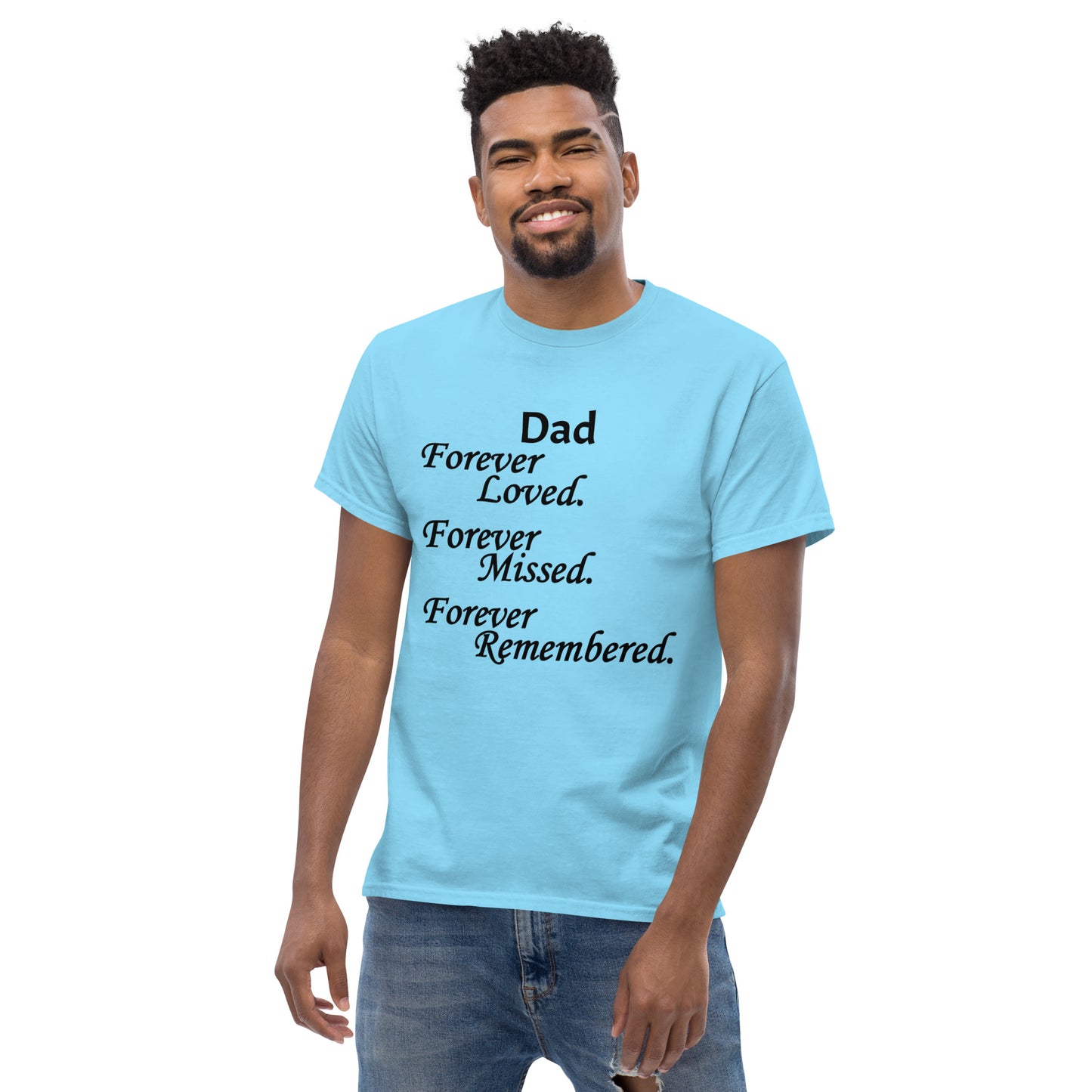 Classic Cotton Men's T-Shirt Block Design Black Lettering