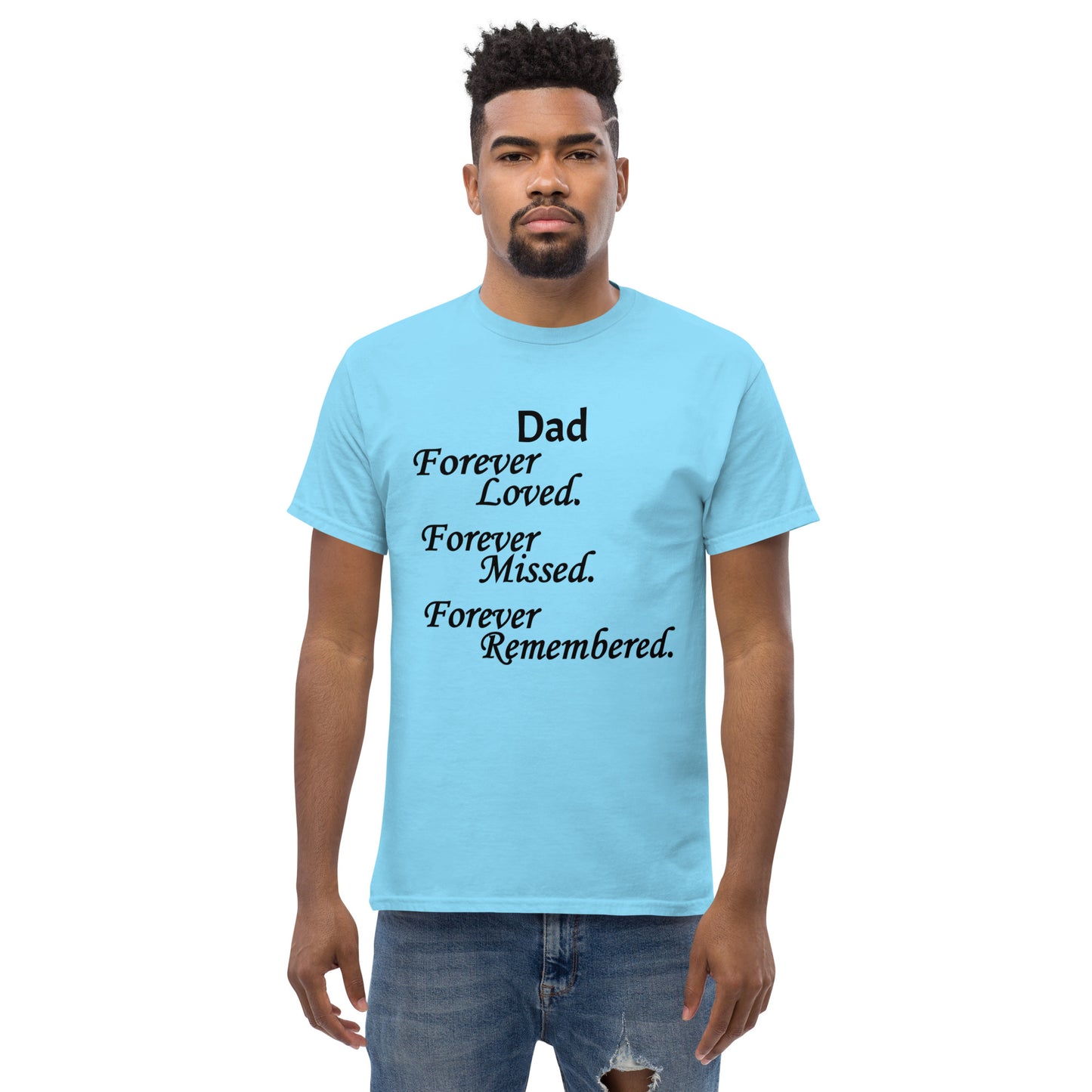 Classic Cotton Men's T-Shirt Block Design Black Lettering