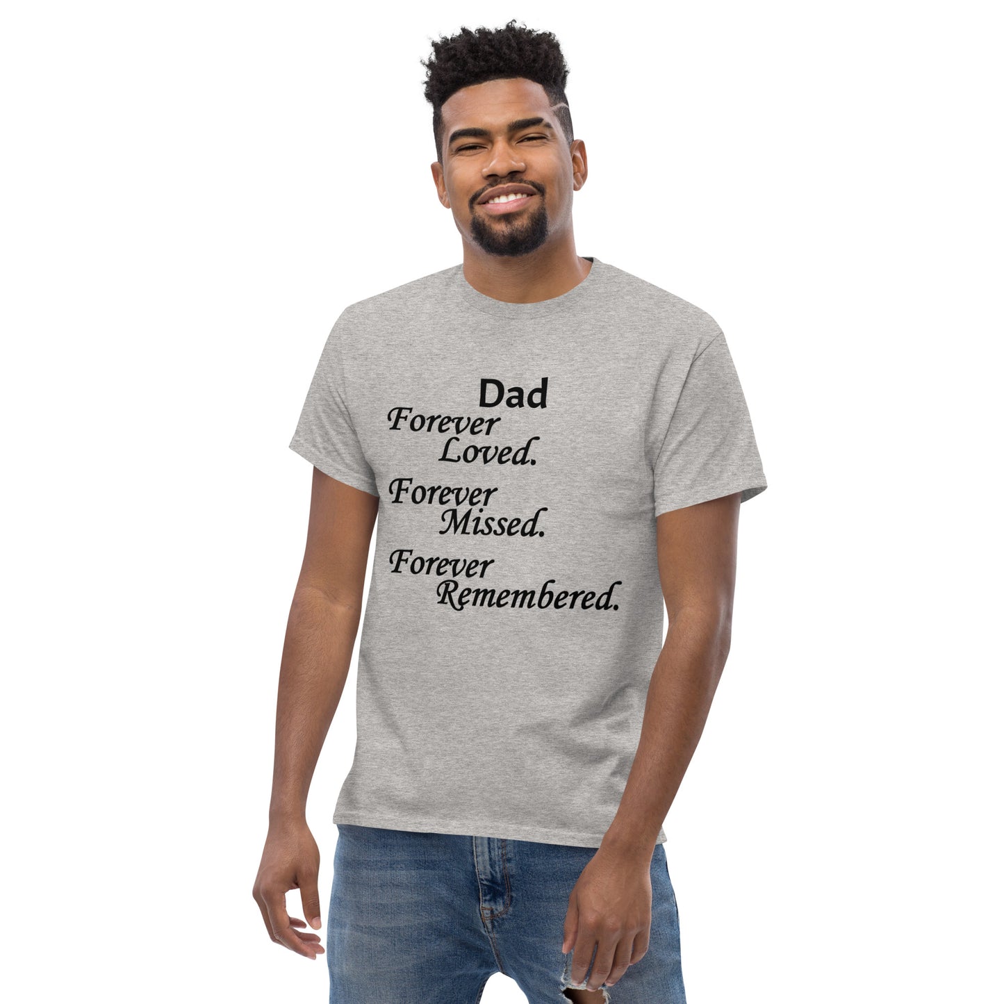 Classic Cotton Men's T-Shirt Block Design Black Lettering