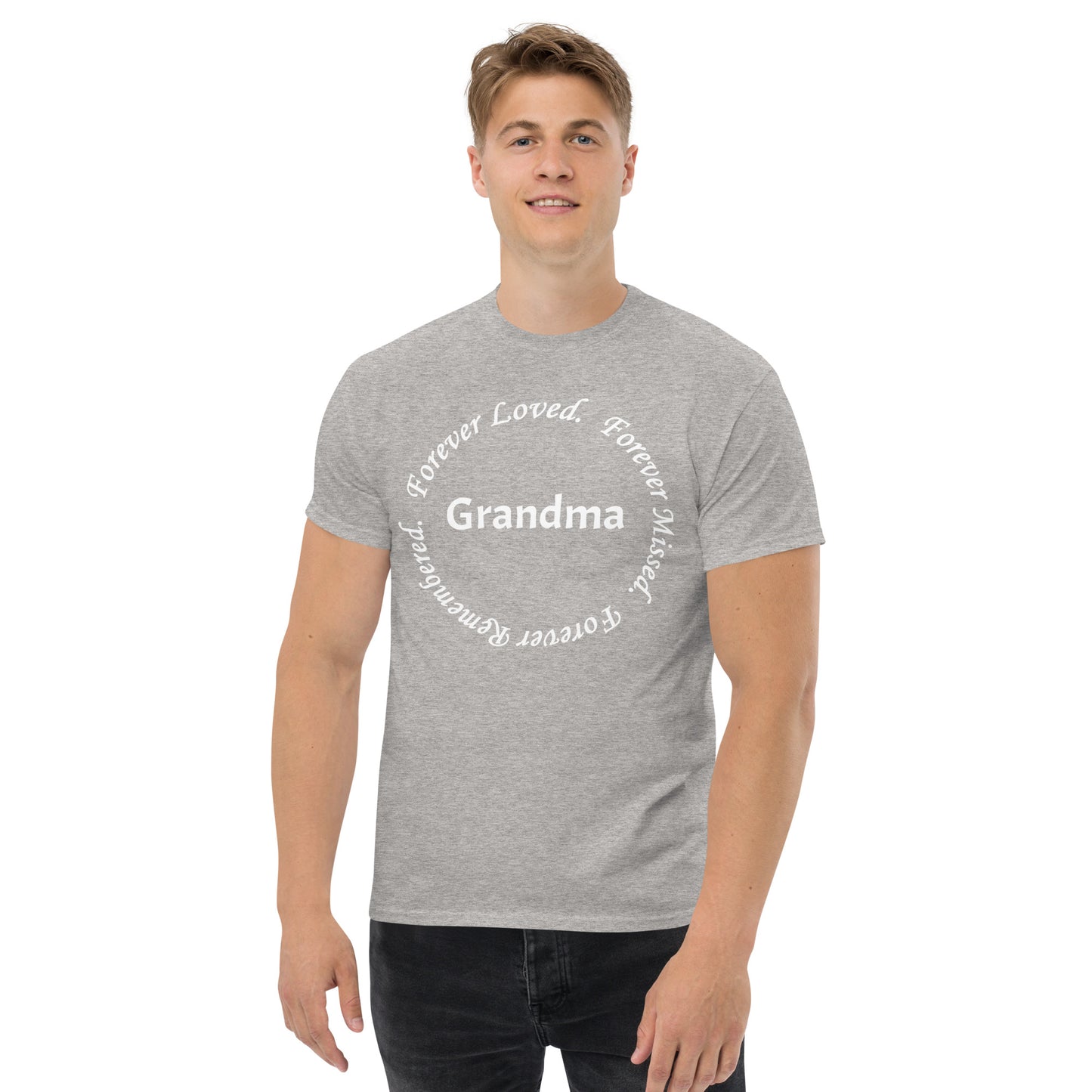 Gildan Classic Cotton Men's T-Shirt Circle Design White Lettering