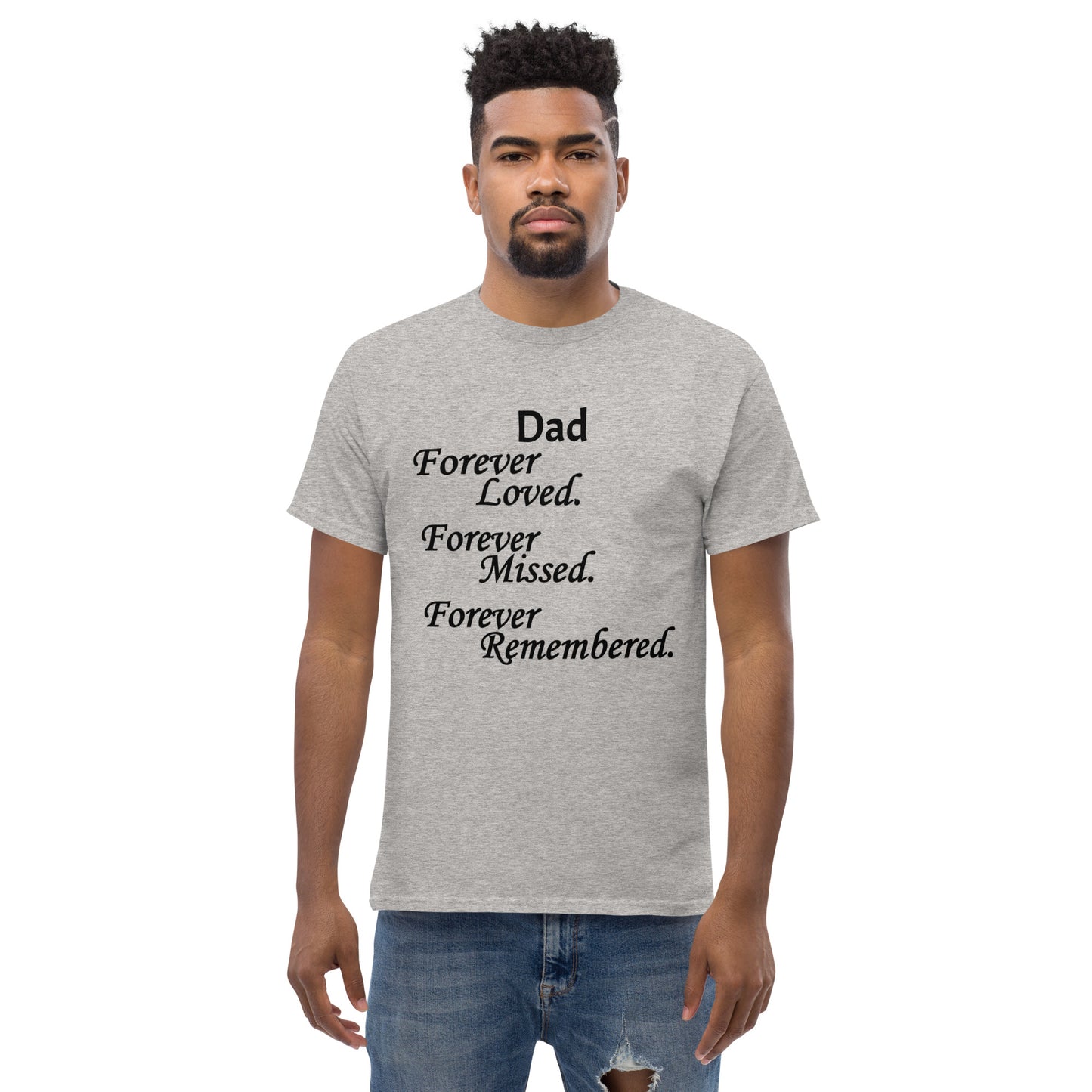 Classic Cotton Men's T-Shirt Block Design Black Lettering